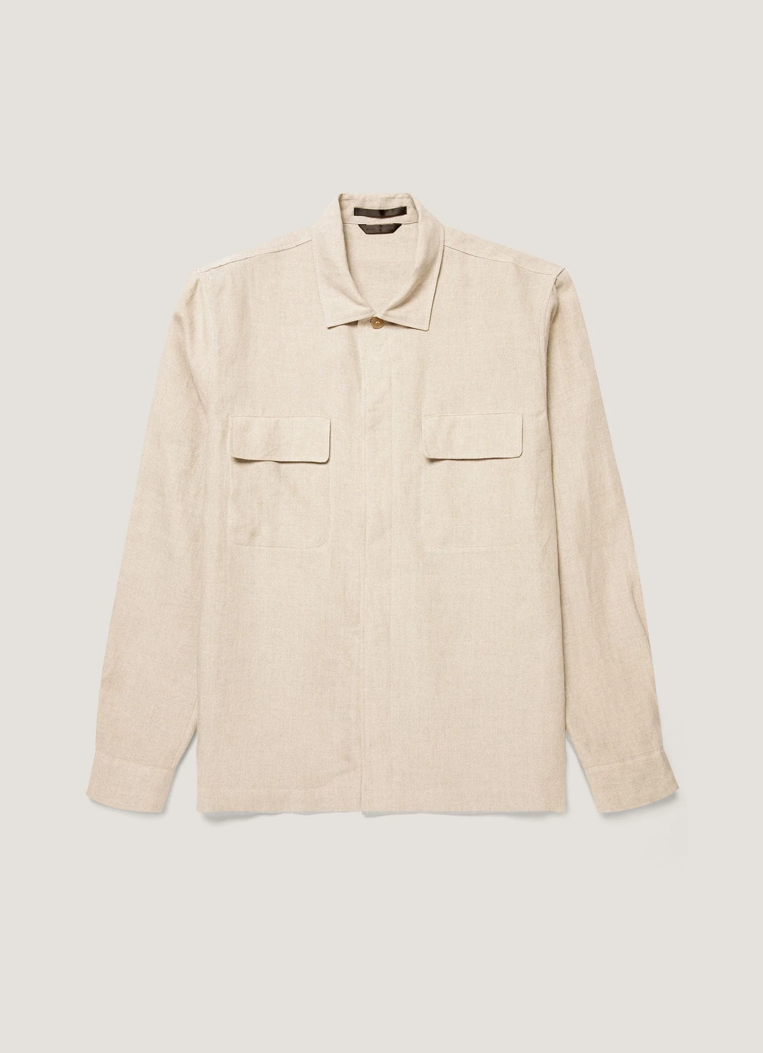 Men's Linen Overshirt in Sand