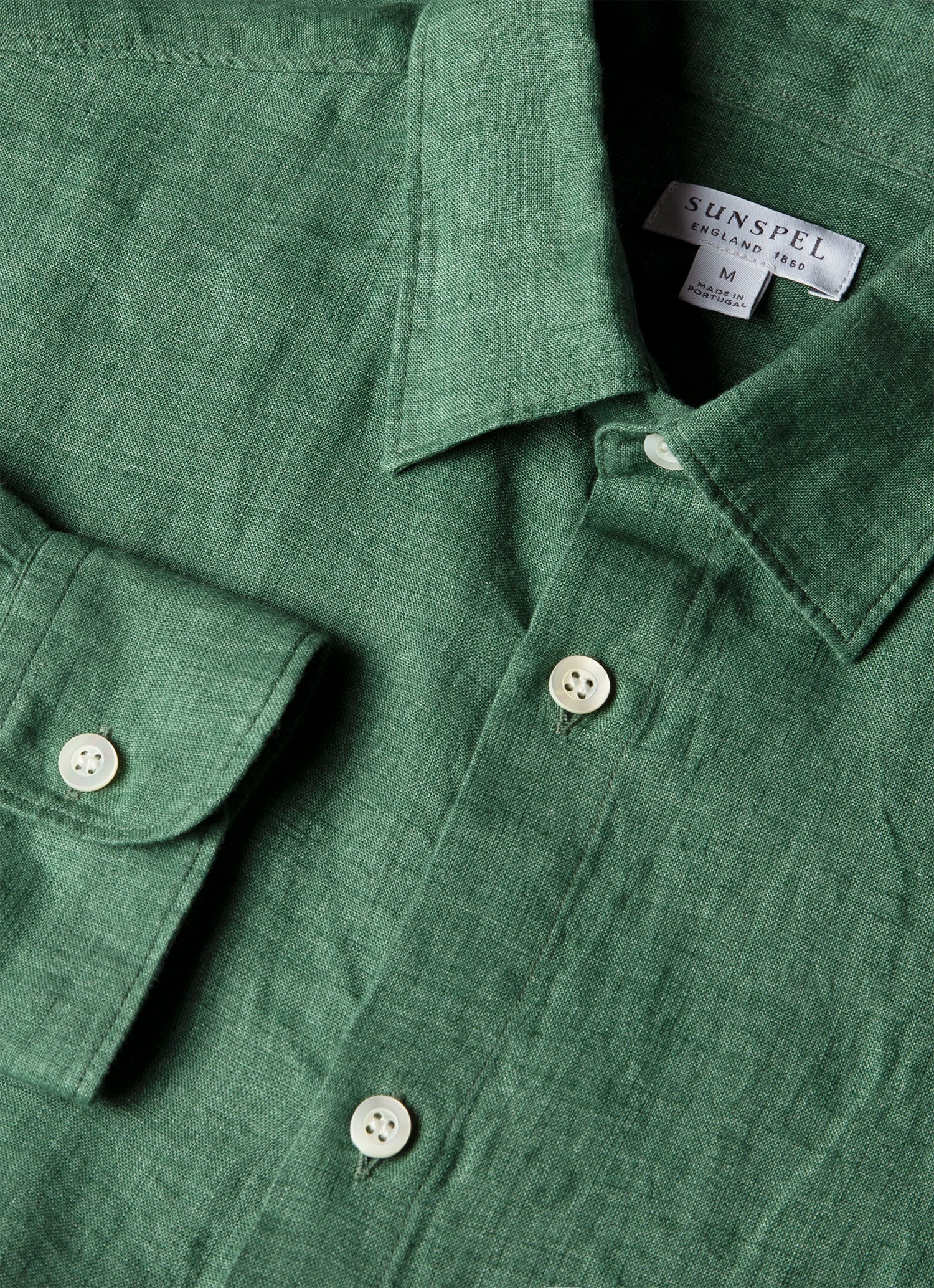 Men's Linen Shirt in Bright Green - Image 4
