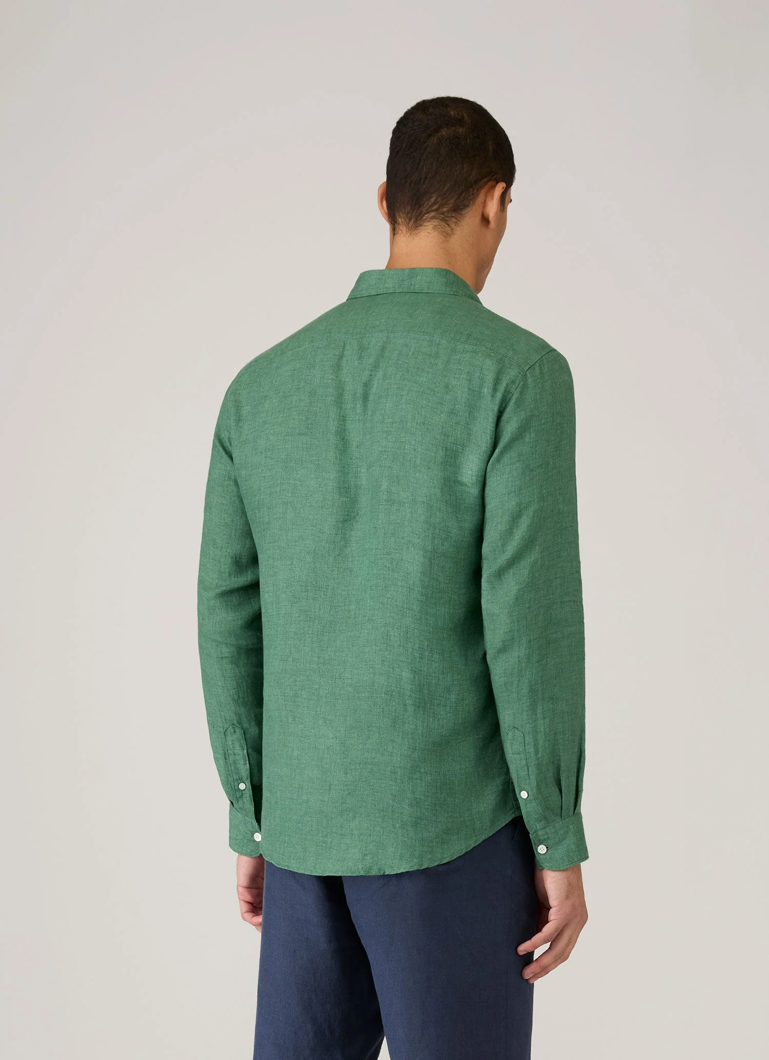 Men's Linen Shirt in Bright Green - Image 5
