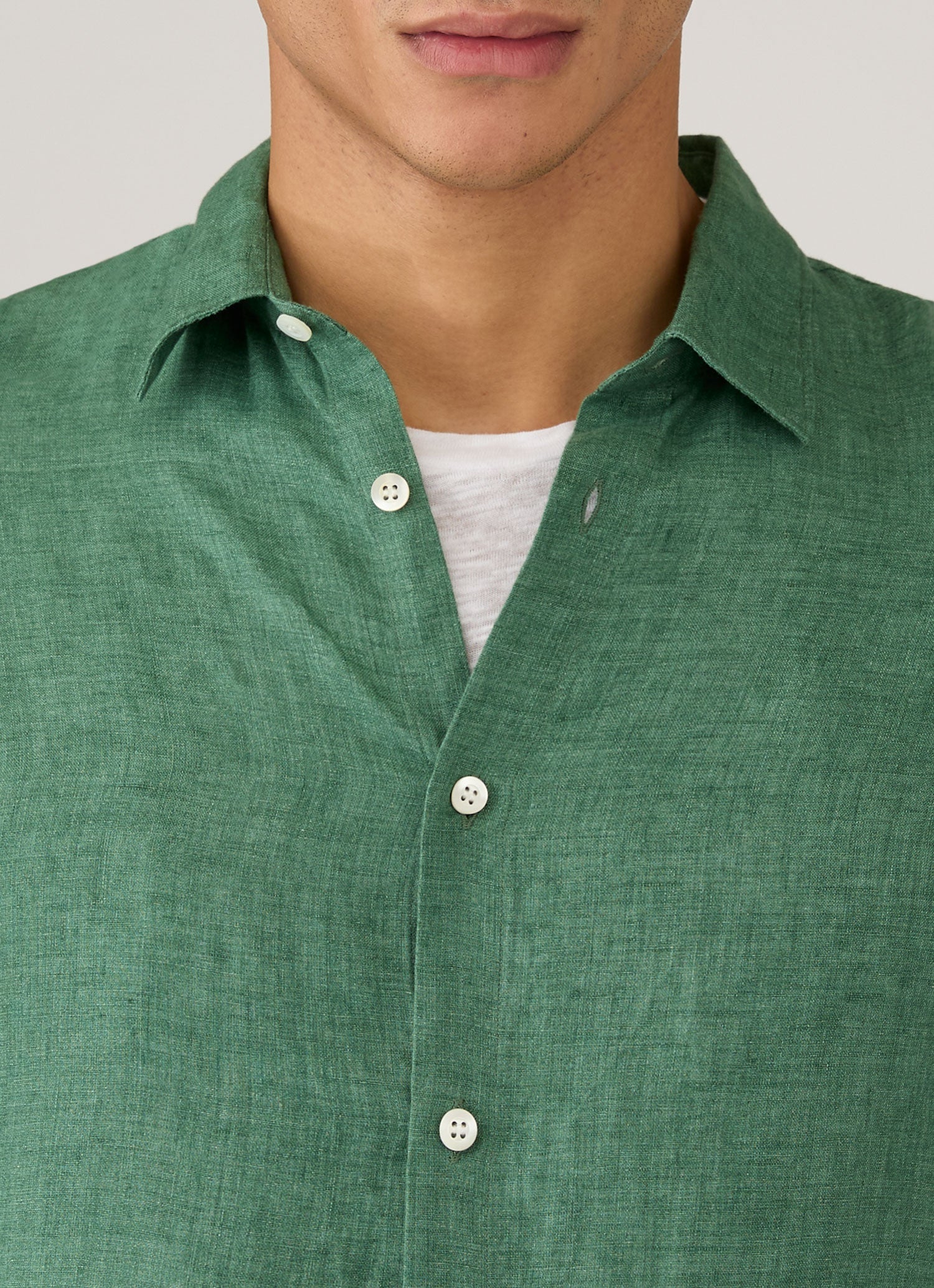 Men's Linen Shirt in Bright Green - Image 6