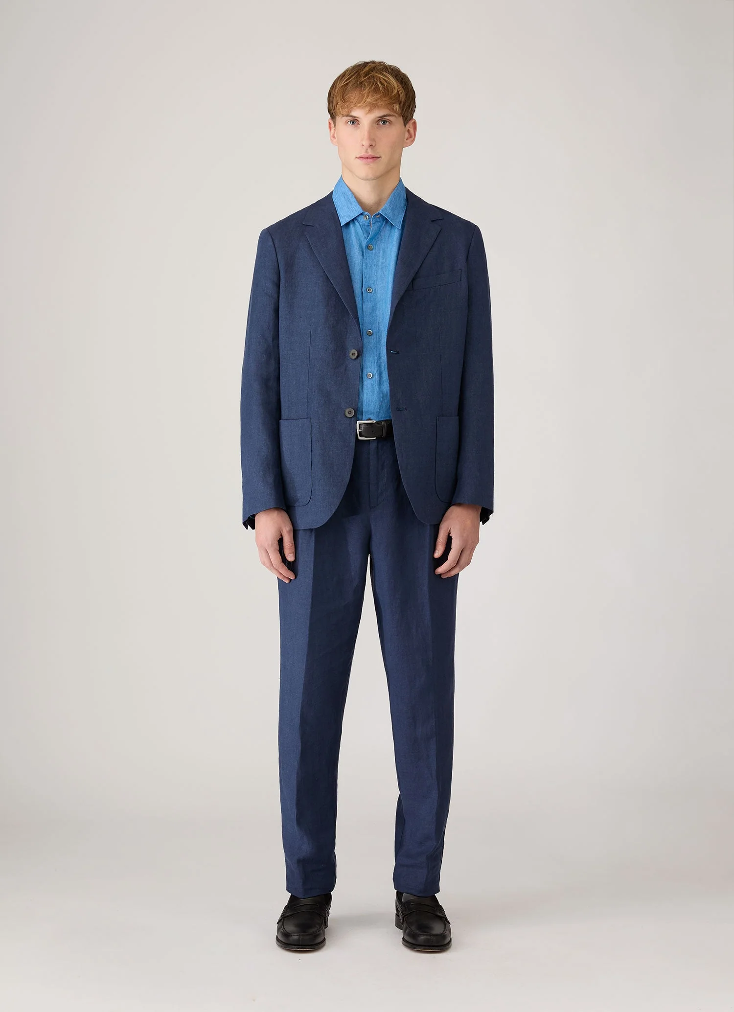 Men's Linen Shirt in Cool Blue - Image 3