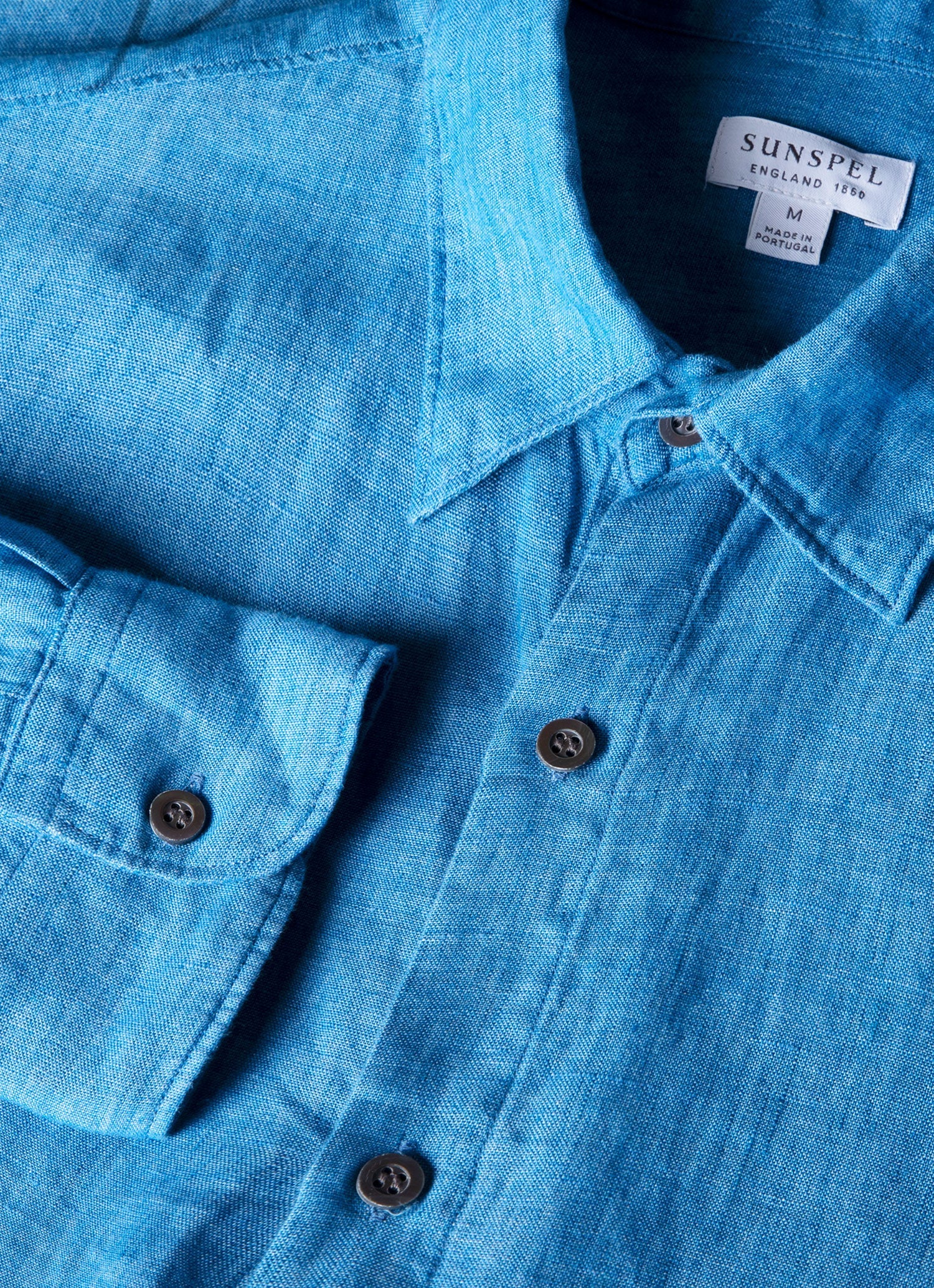 Men's Linen Shirt in Cool Blue - Image 4