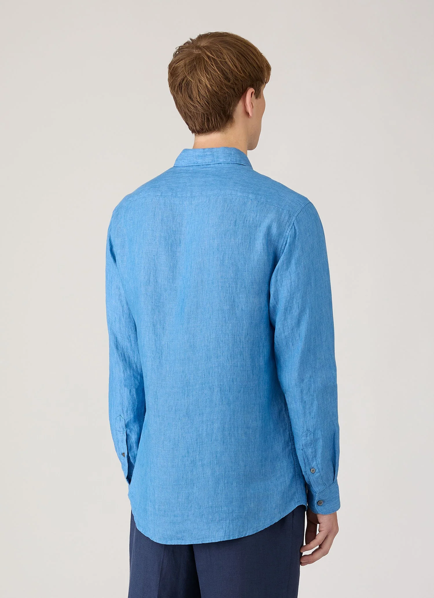 Men's Linen Shirt in Cool Blue - Image 5