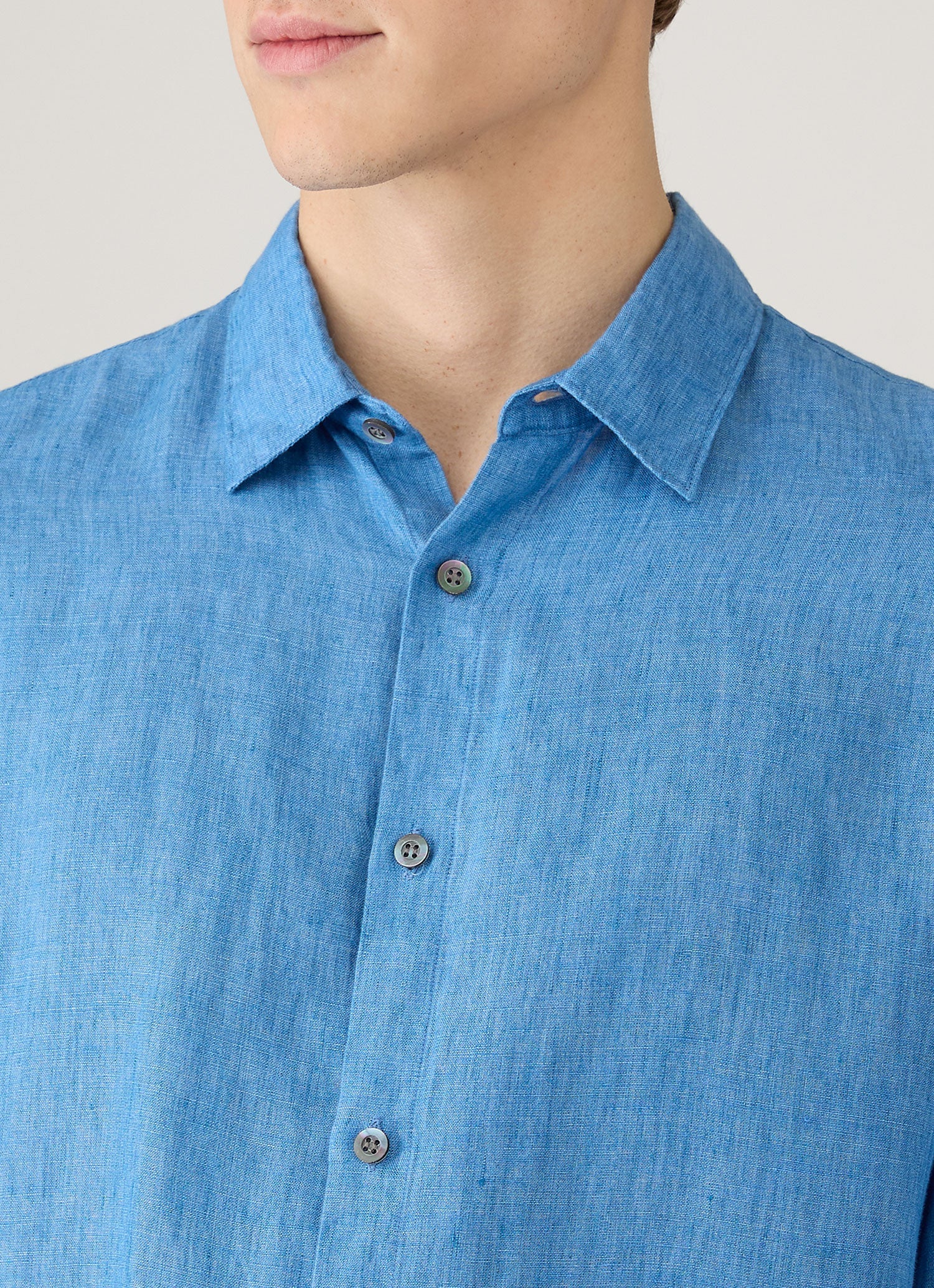 Men's Linen Shirt in Cool Blue - Image 6