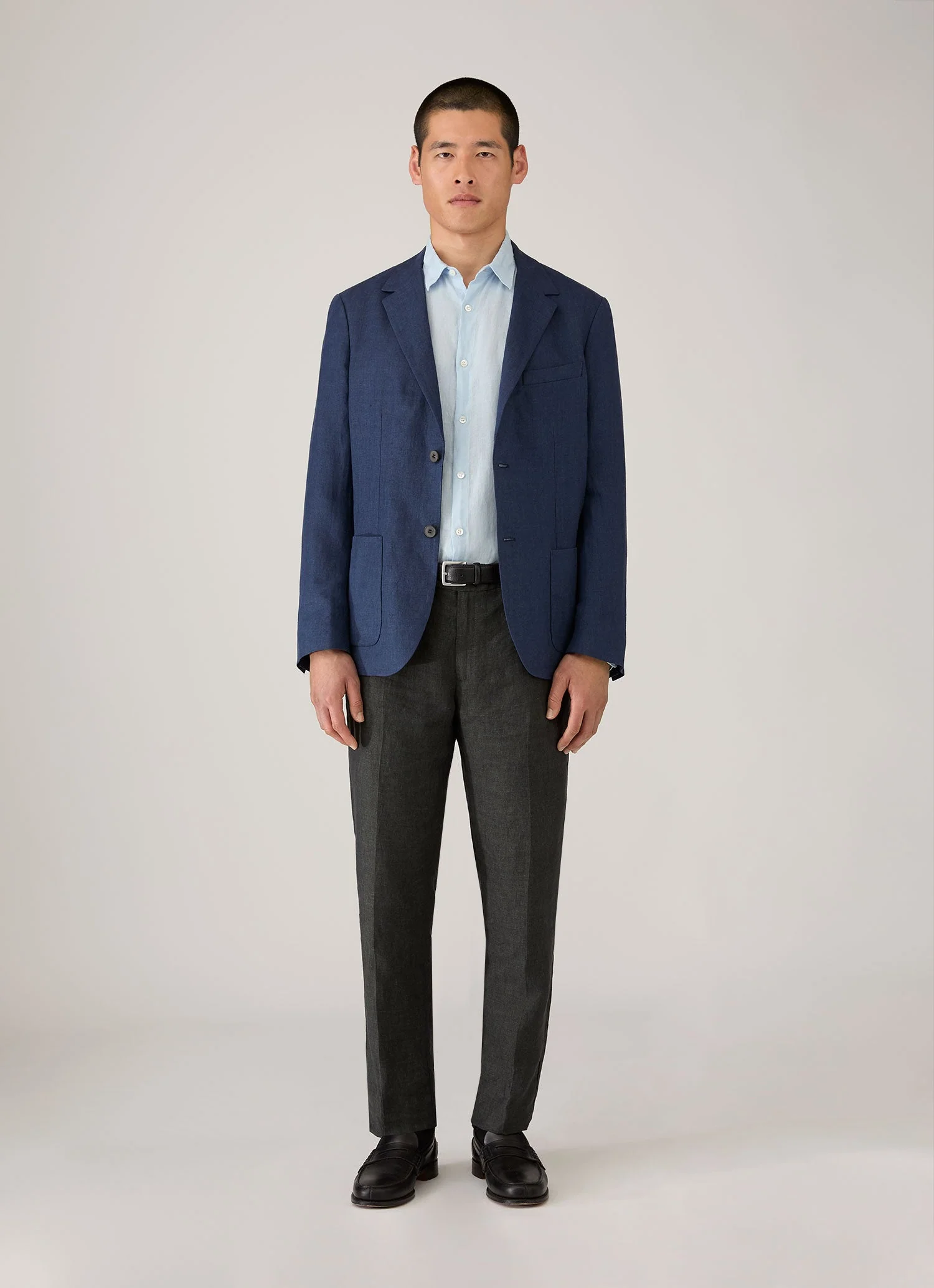 Men's Linen Shirt in Light Blue - Image 3