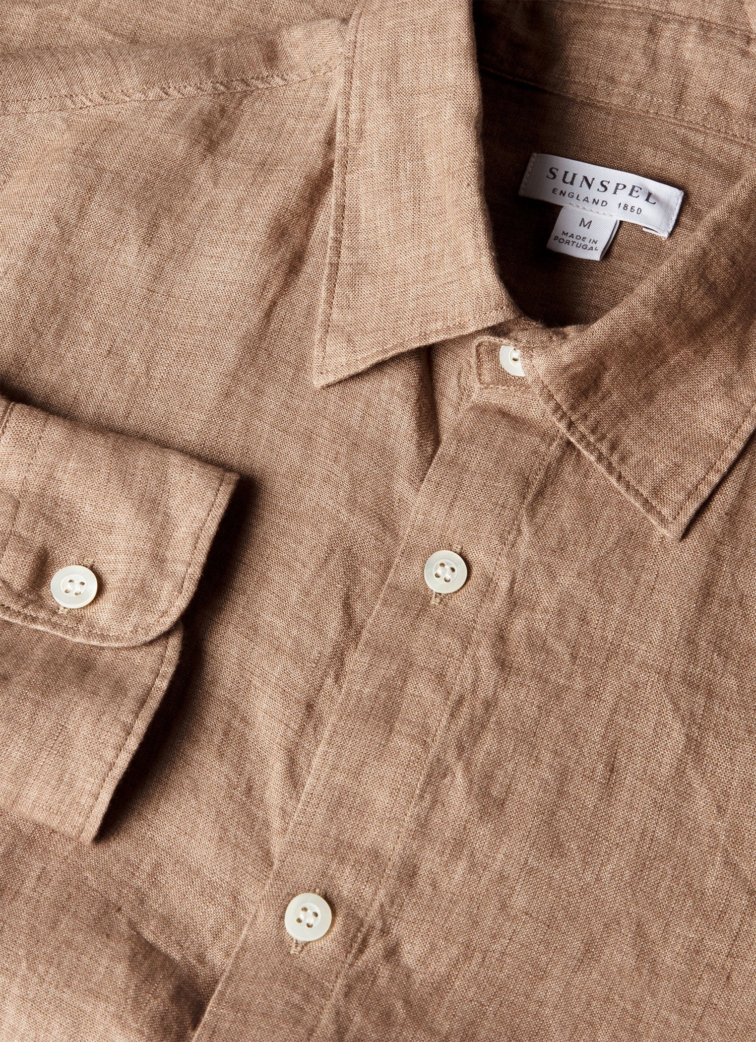 Men's Linen Shirt in Walnut - Image 4