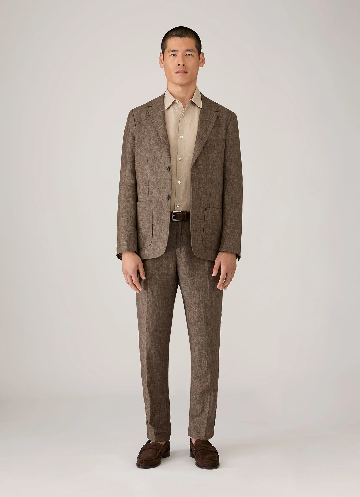 Men's Linen Trouser in Dark Walnut - Image 3