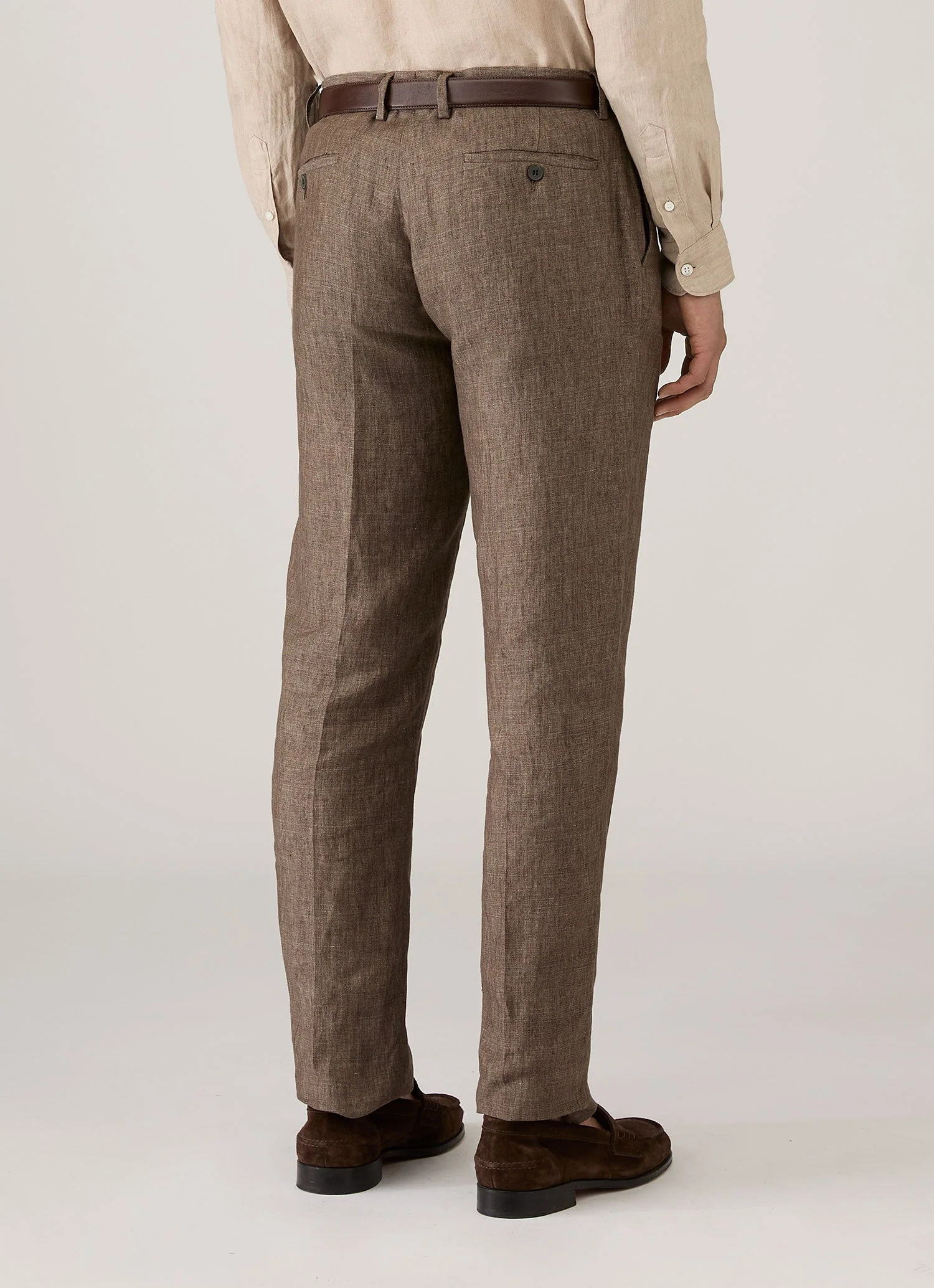 Men's Linen Trouser in Dark Walnut - Image 5