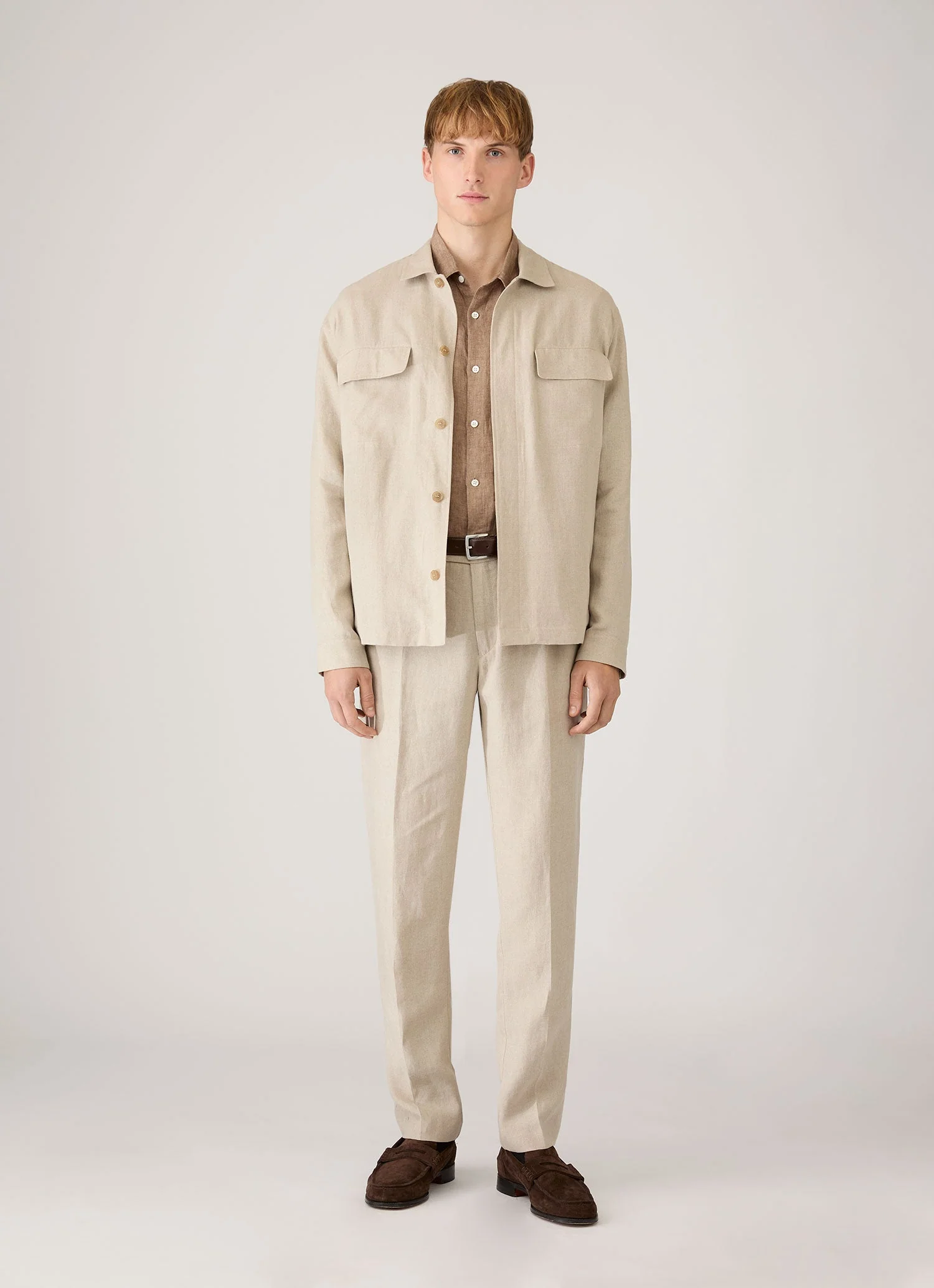 Men's Linen Trouser in Sand - Image 3