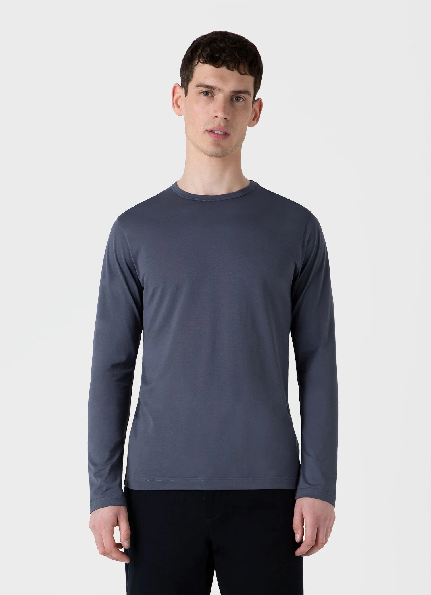 Men's Long Sleeve Classic T-shirt in Slate Blue - Image 2