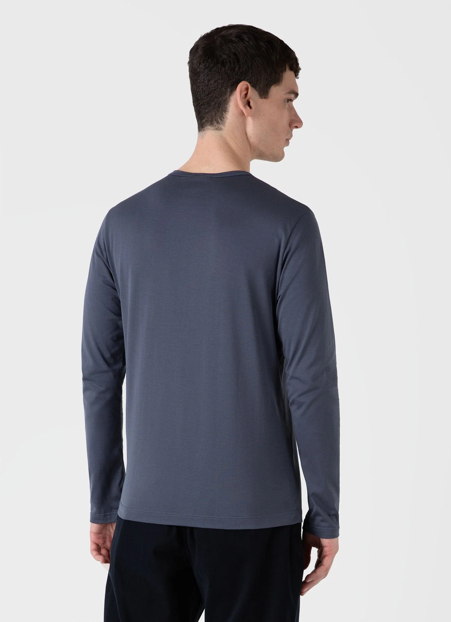 Men's Long Sleeve Classic T-shirt in Slate Blue - Image 5