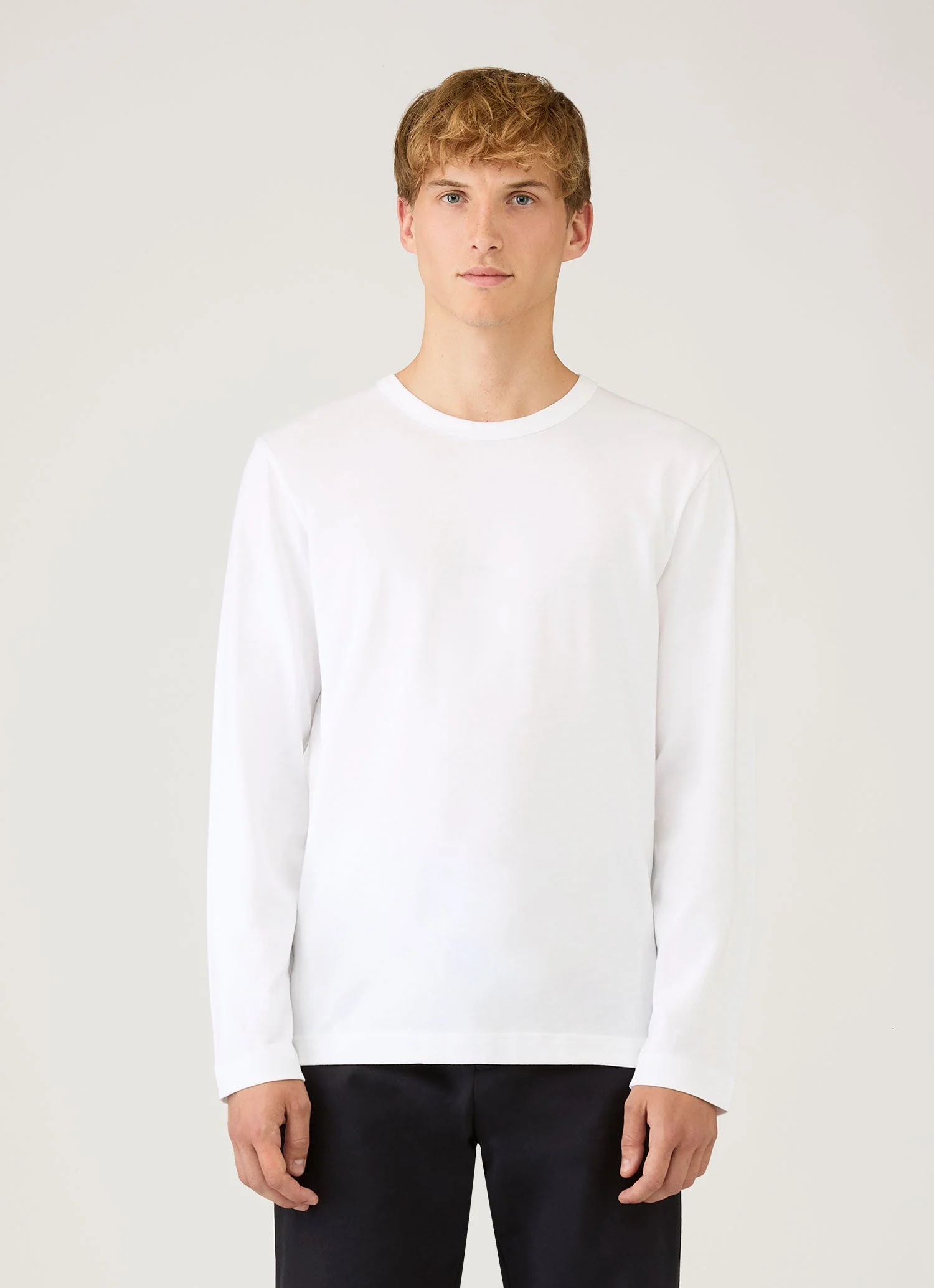 Men's Long Sleeve Heavyweight Jersey T-shirt in White - Image 2