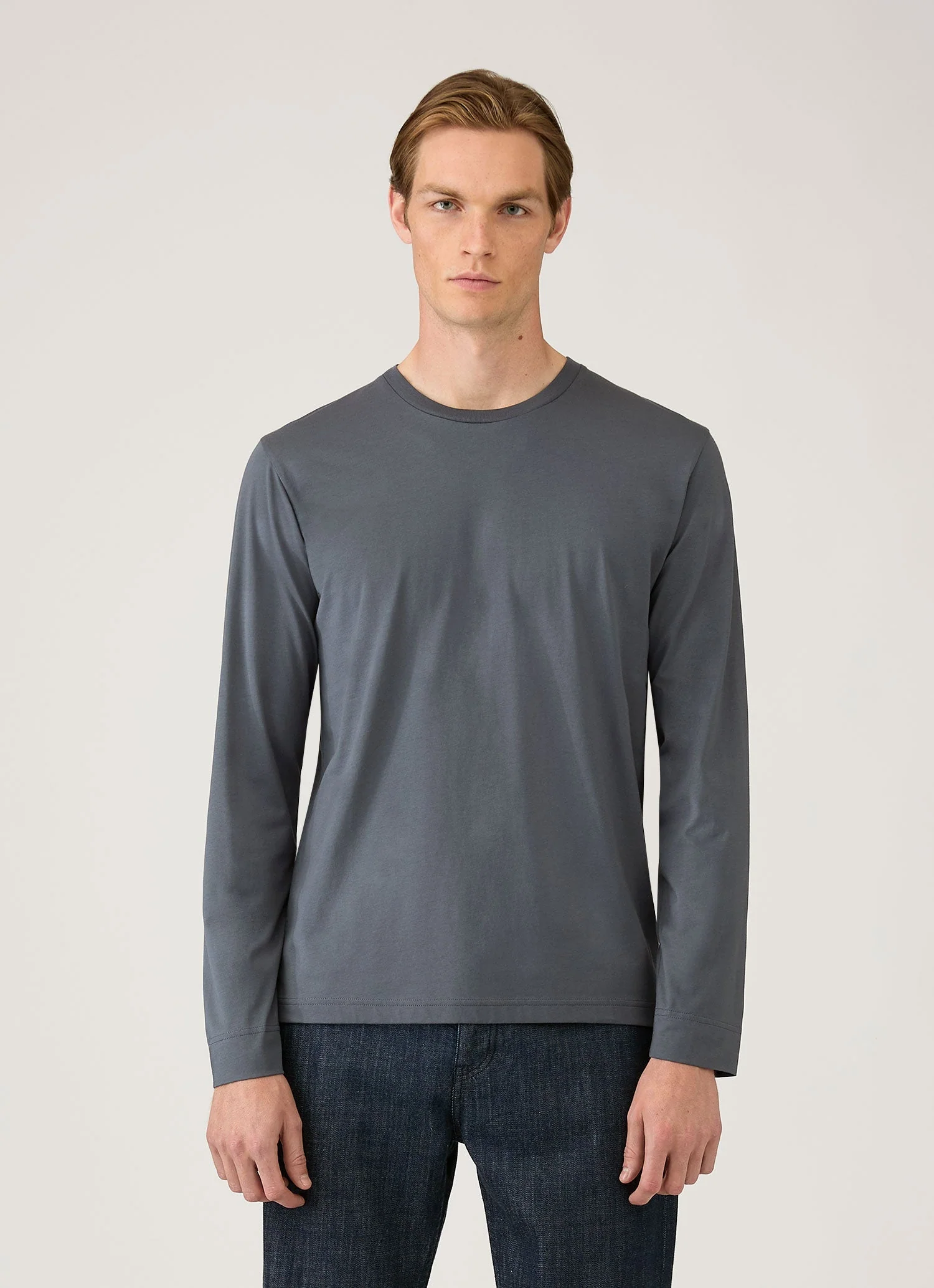 Men's Long Sleeve Riviera Midweight T‑shirt in Slate Blue - Image 2