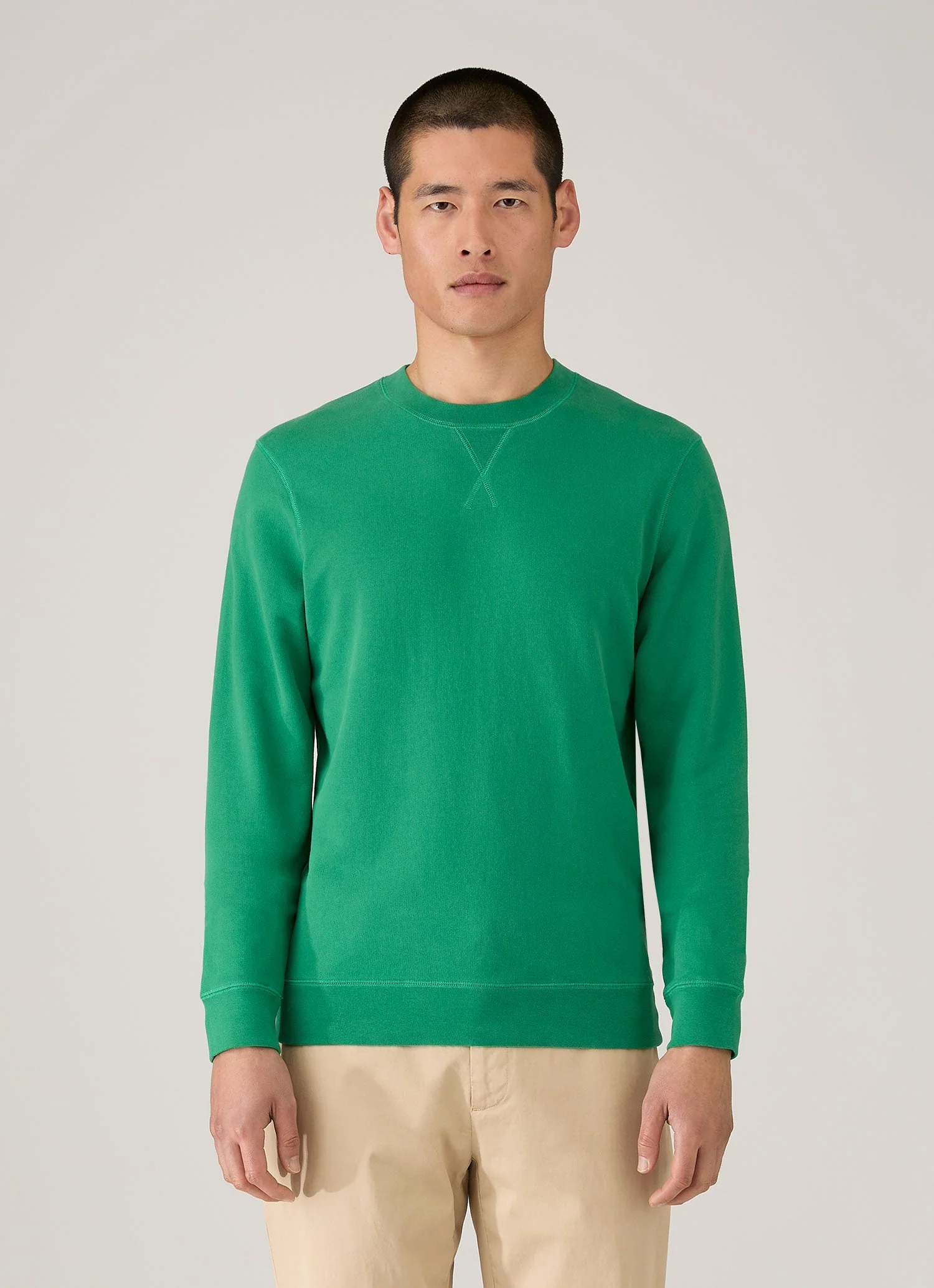 Men's Loopback Sweatshirt in Bright Green - Image 2