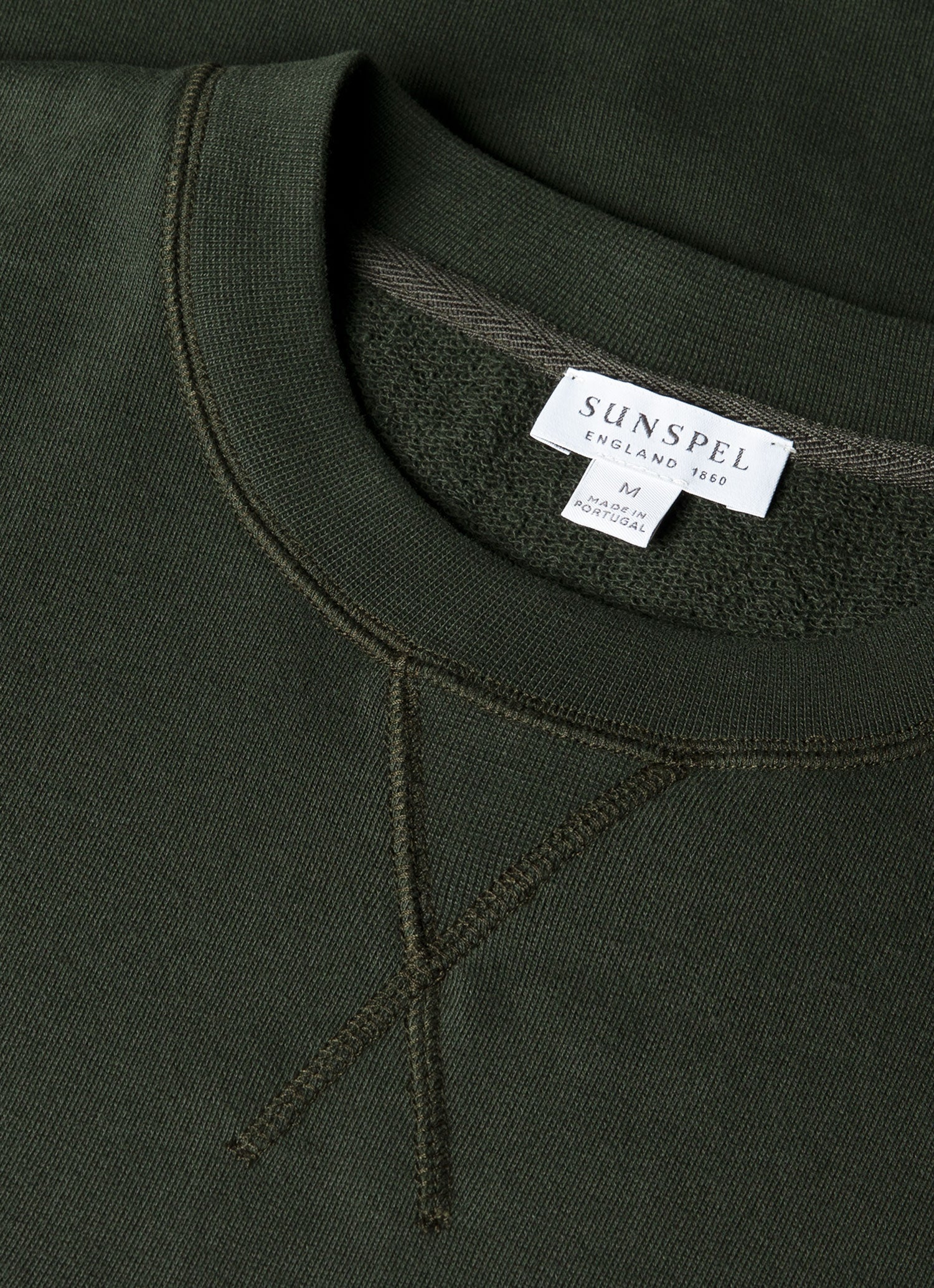 Men's Loopback Sweatshirt in Dark Green - Image 4