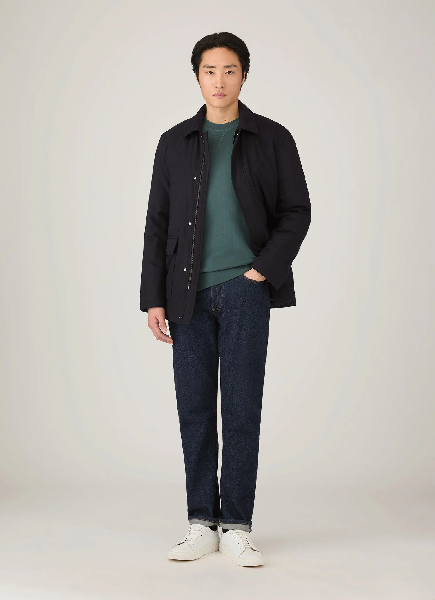 Men's Loopback Sweatshirt in Dark Petrol - Image 3