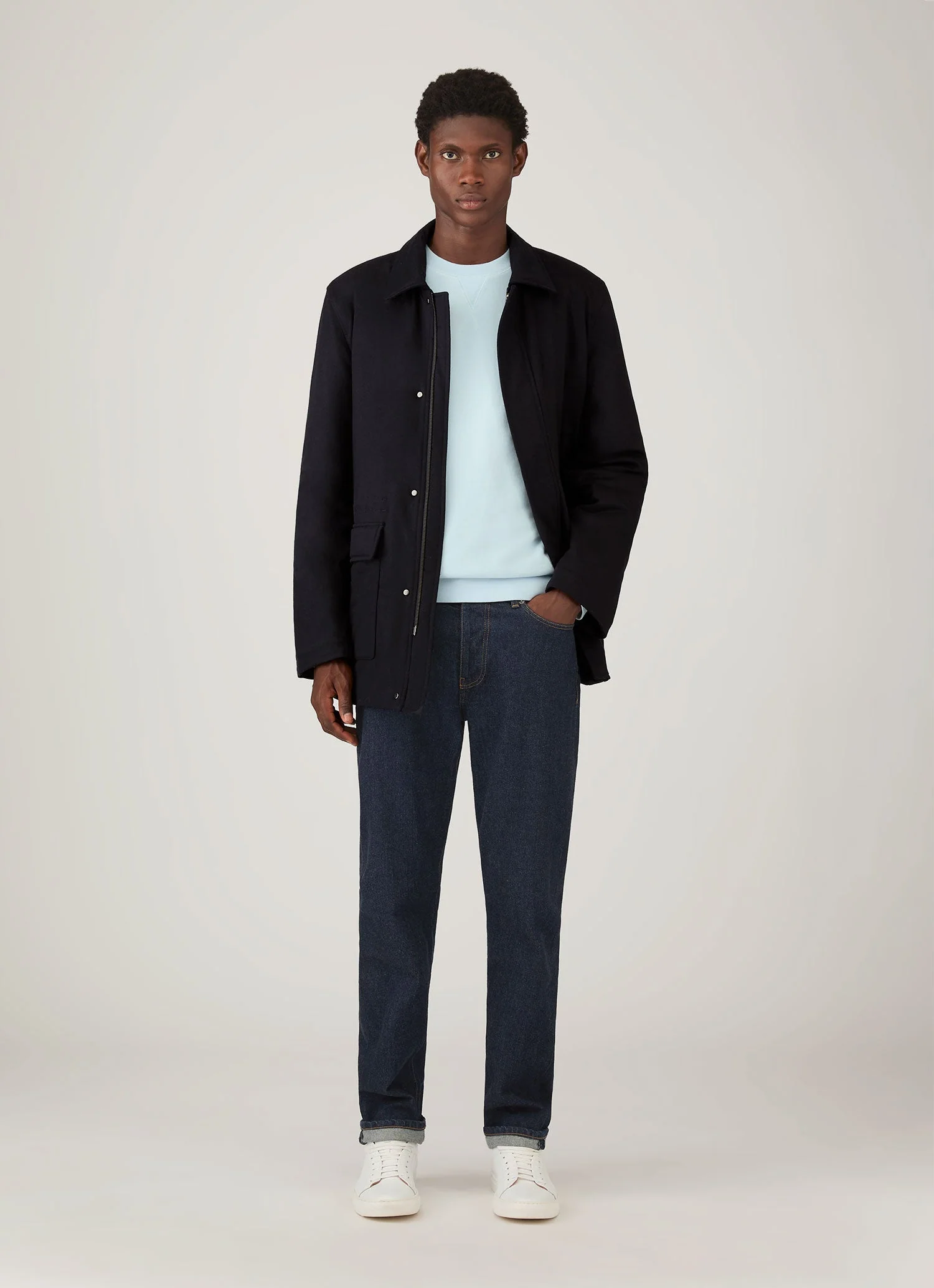 Men's Loopback Sweatshirt in Frost Blue - Image 3