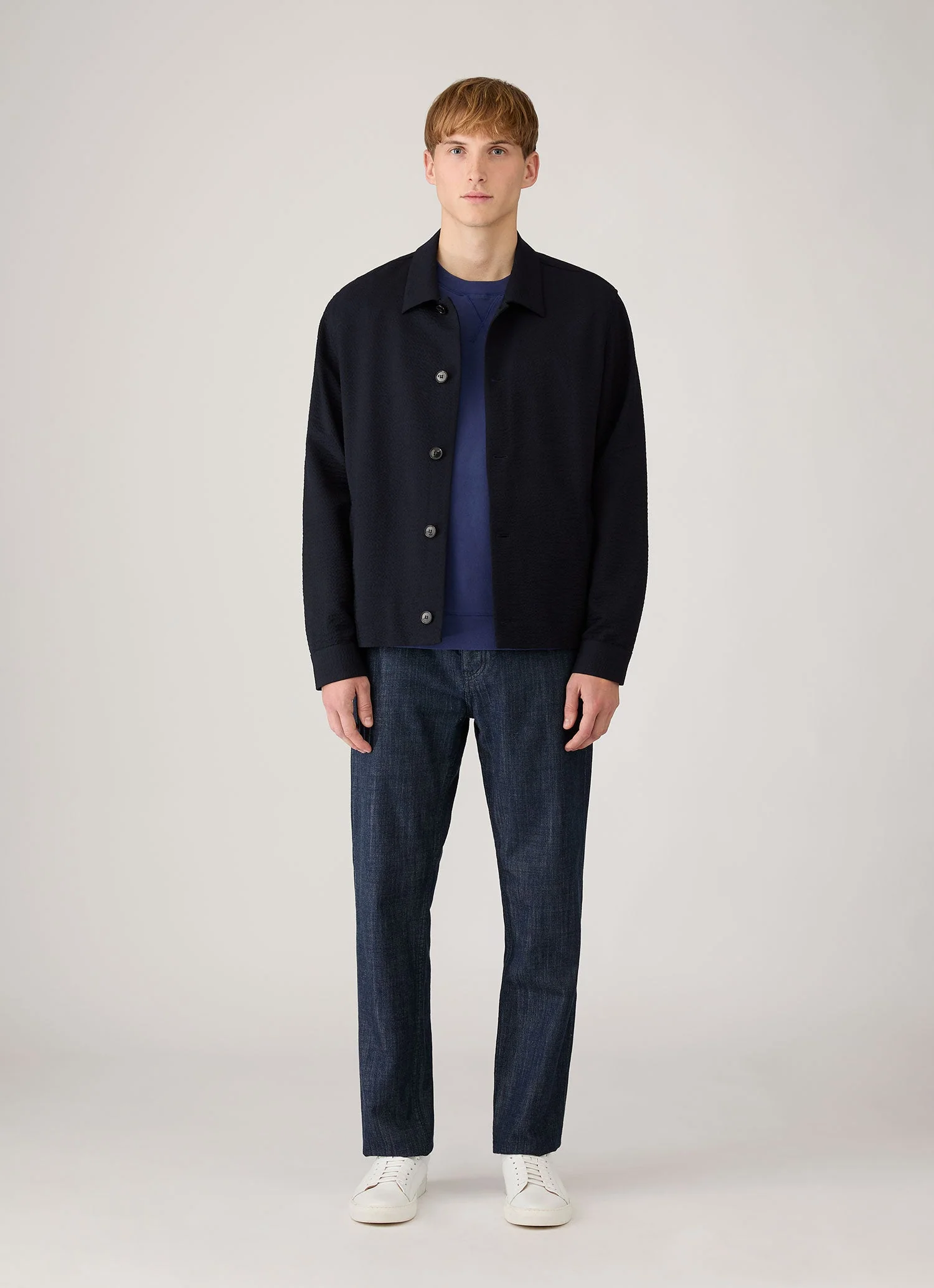Men's Loopback Sweatshirt in Ink Blue - Image 3
