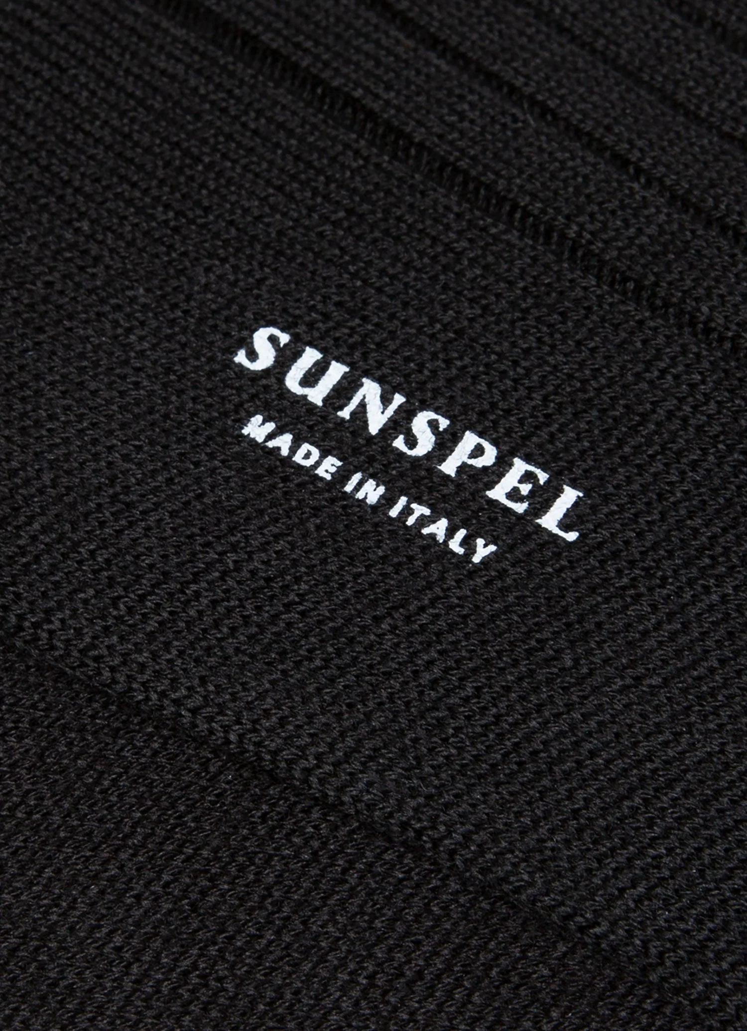 Men's Merino Wool Ribbed Socks in Black - Image 2