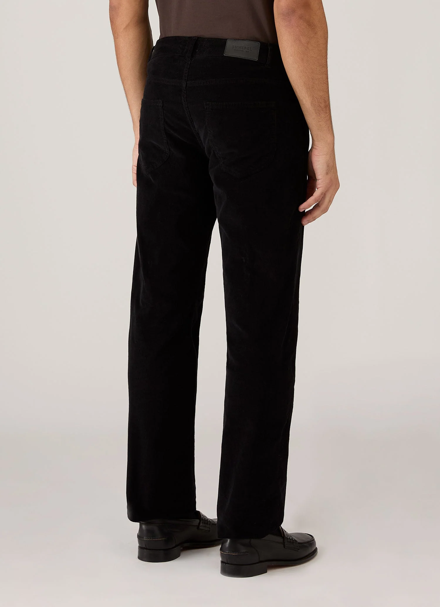 Men's Sunspel x Paul Weller Corduroy Trouser in Black - Image 4