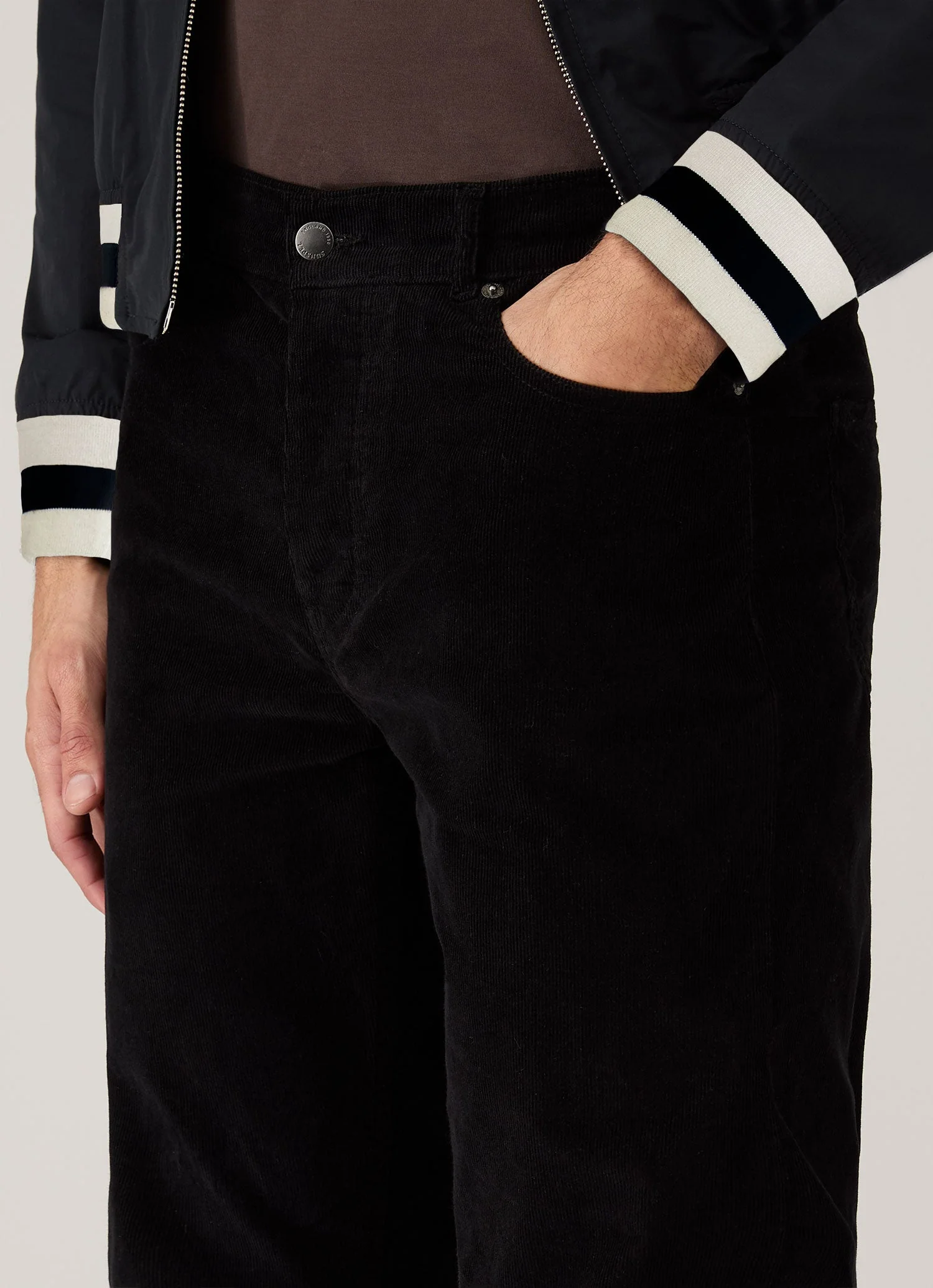 Men's Sunspel x Paul Weller Corduroy Trouser in Black - Image 5