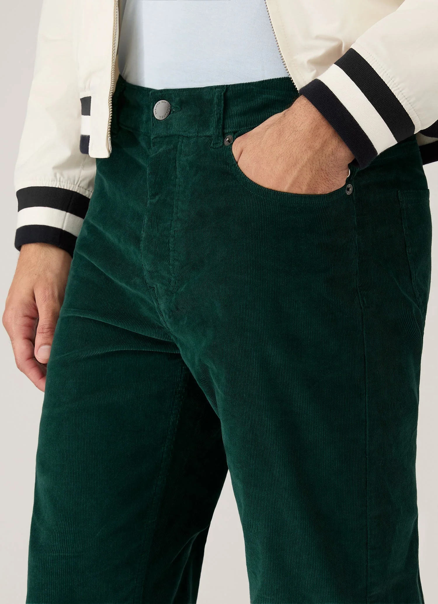 Men's Sunspel x Paul Weller Corduroy Trouser in Forest - Image 5
