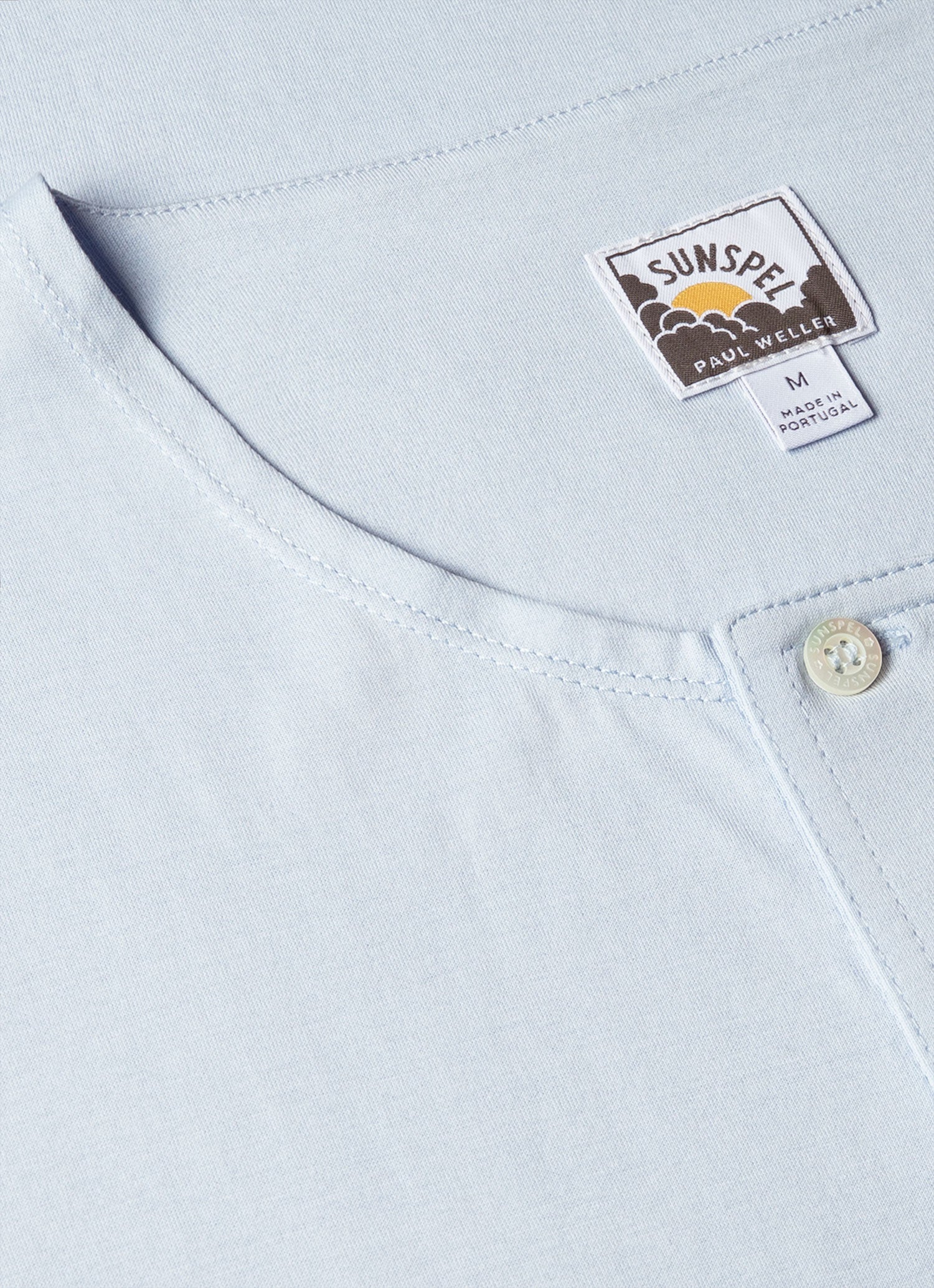 Men's Sunspel x Paul Weller Henley in Ice Blue - Image 4