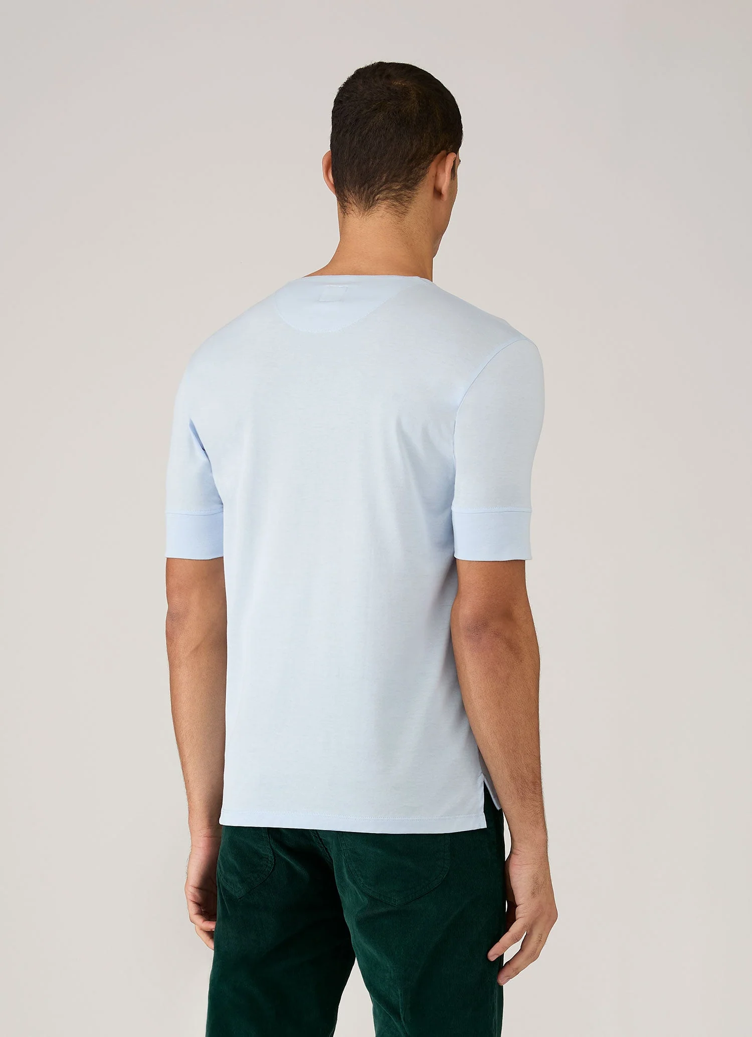 Men's Sunspel x Paul Weller Henley in Ice Blue - Image 5