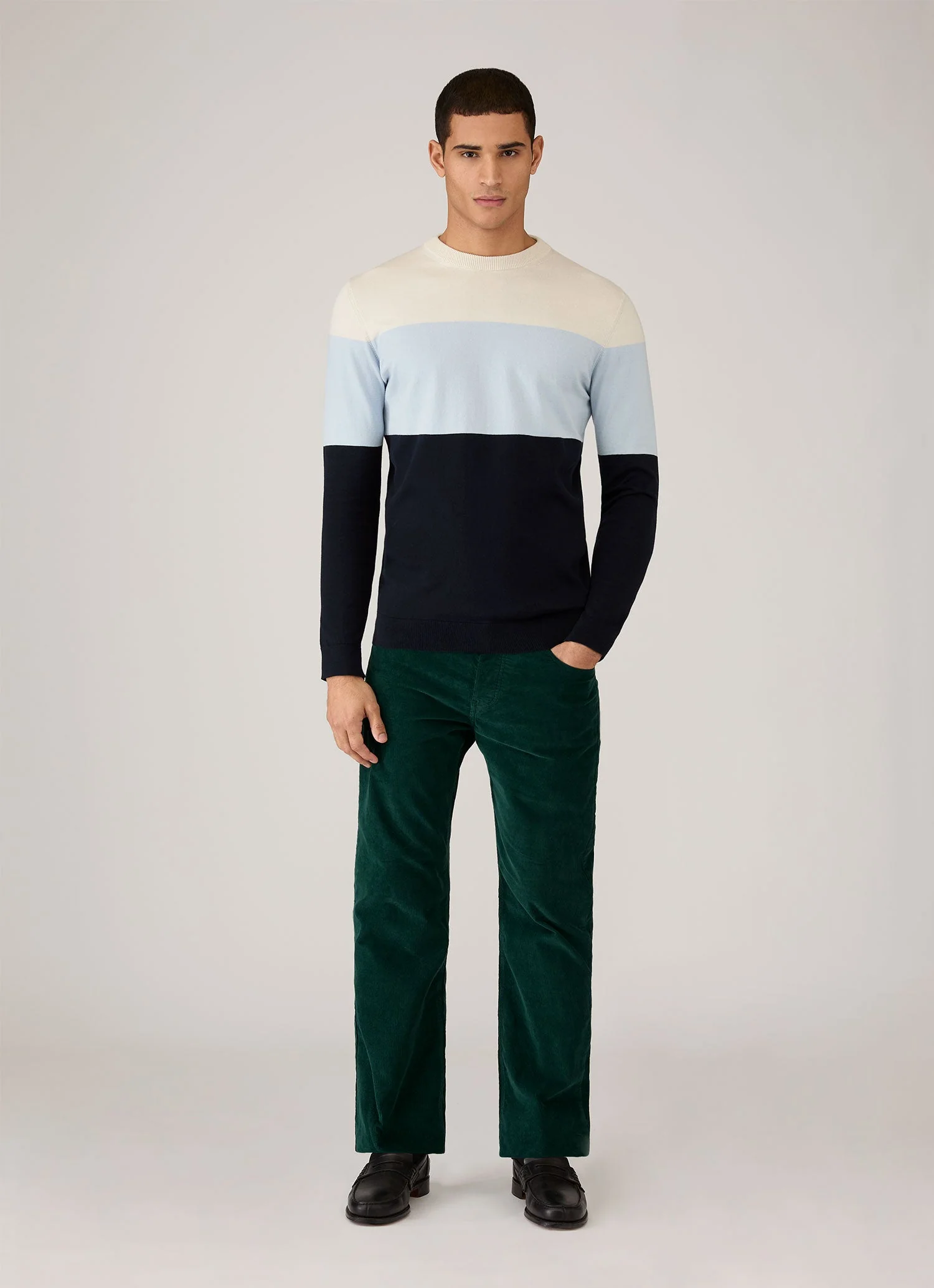 Men's Sunspel x Paul Weller Jumper in Vintage Blue - Image 3