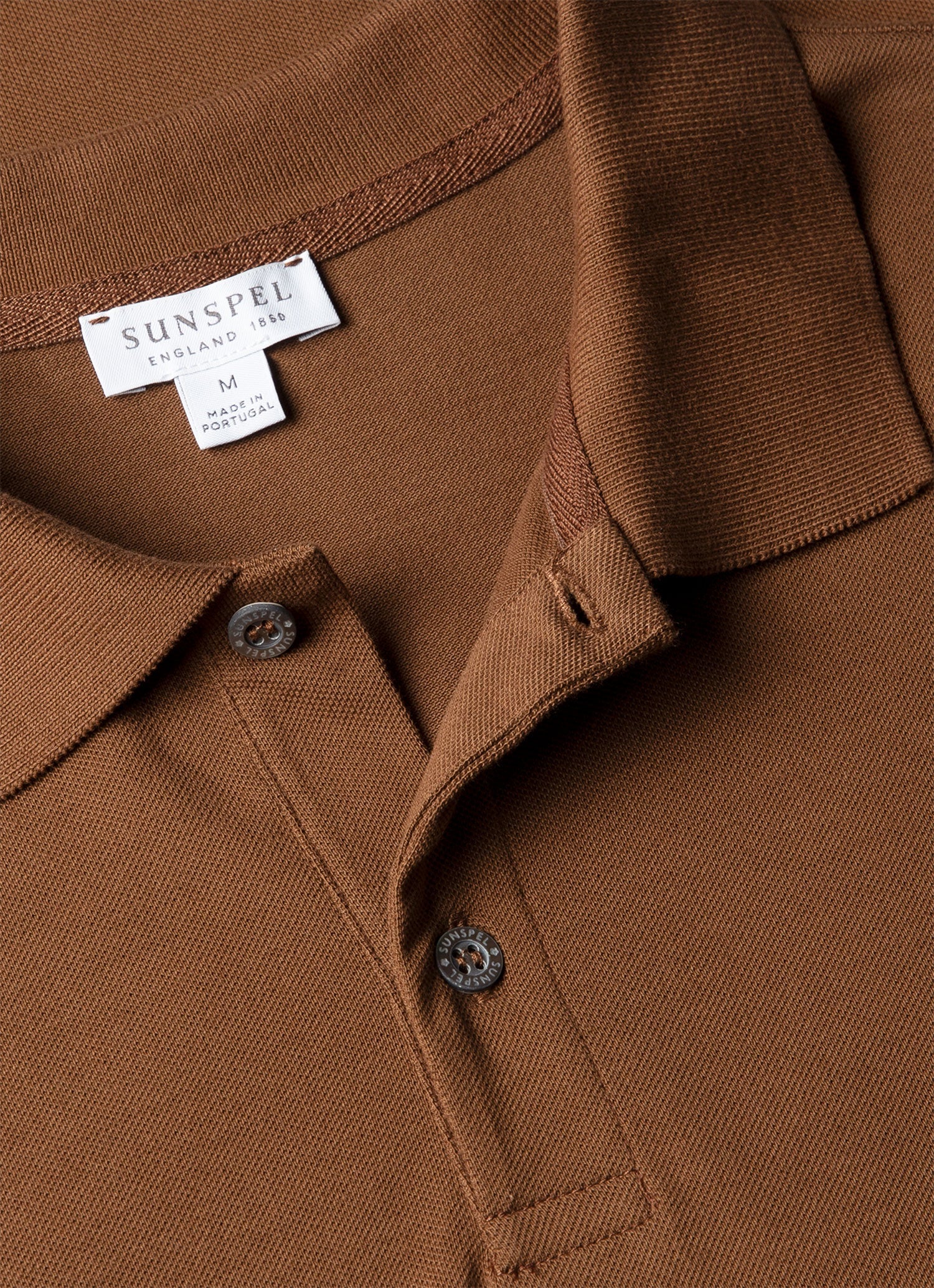 Men's Piqué Polo Shirt in Bronze - Image 4