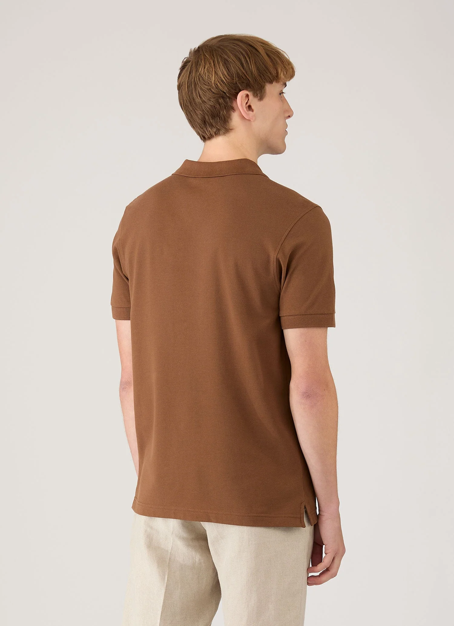 Men's Piqué Polo Shirt in Bronze - Image 5