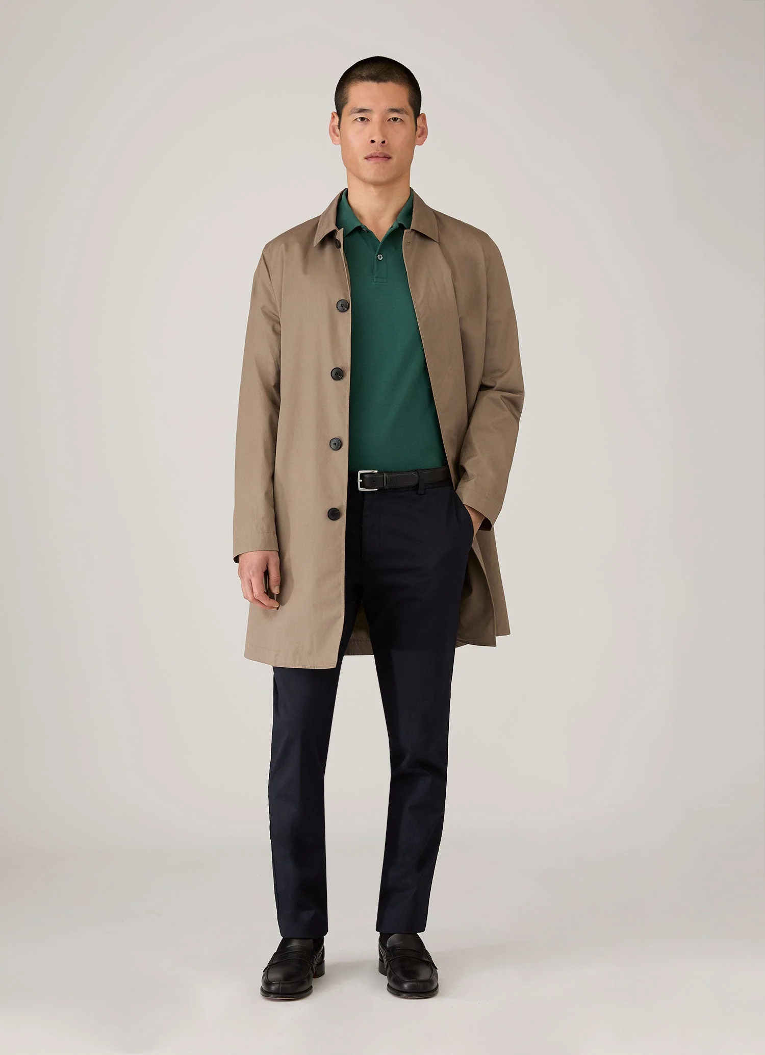 Men's Piqué Polo Shirt in Forest - Image 3