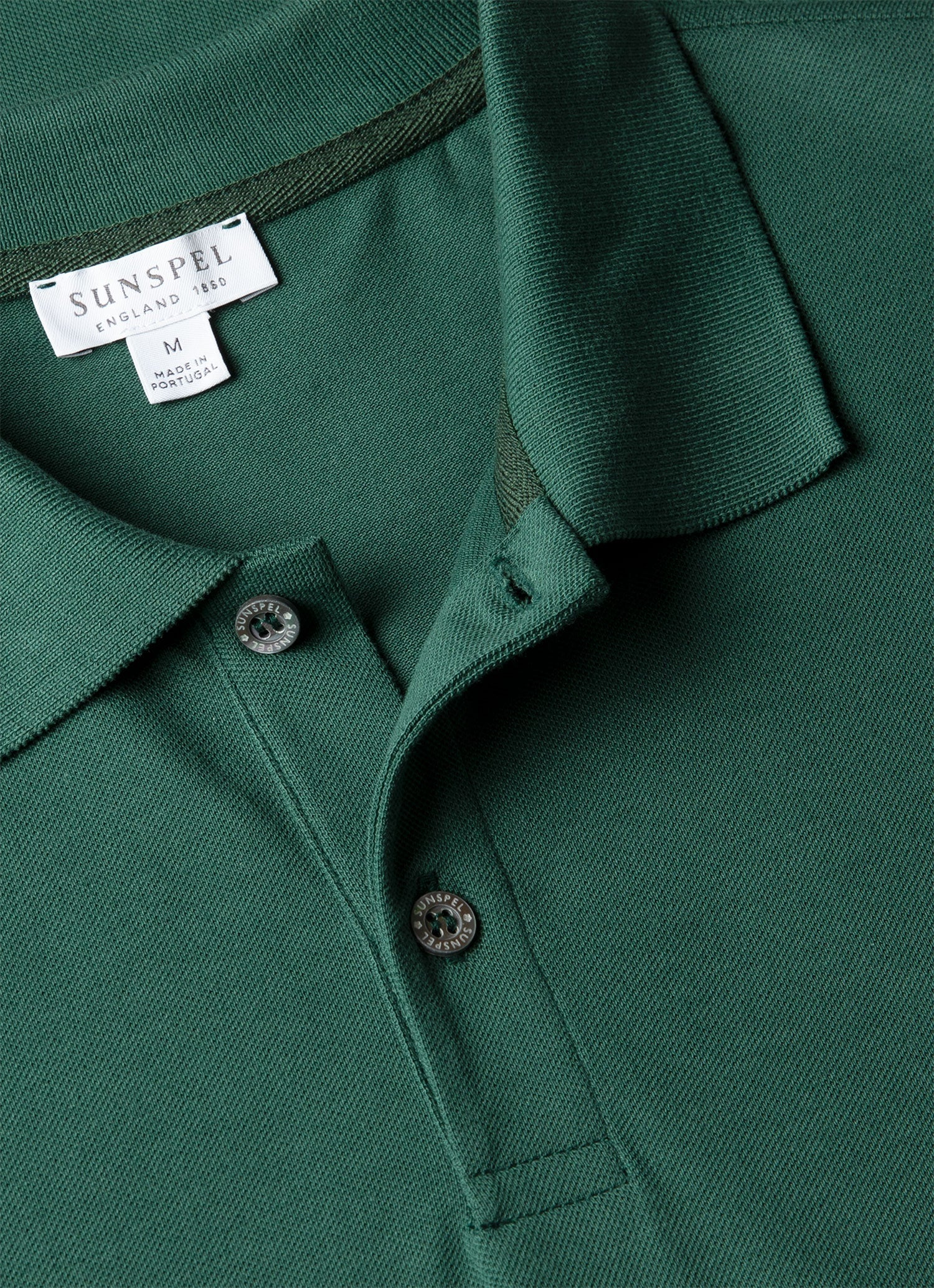 Men's Piqué Polo Shirt in Forest - Image 4