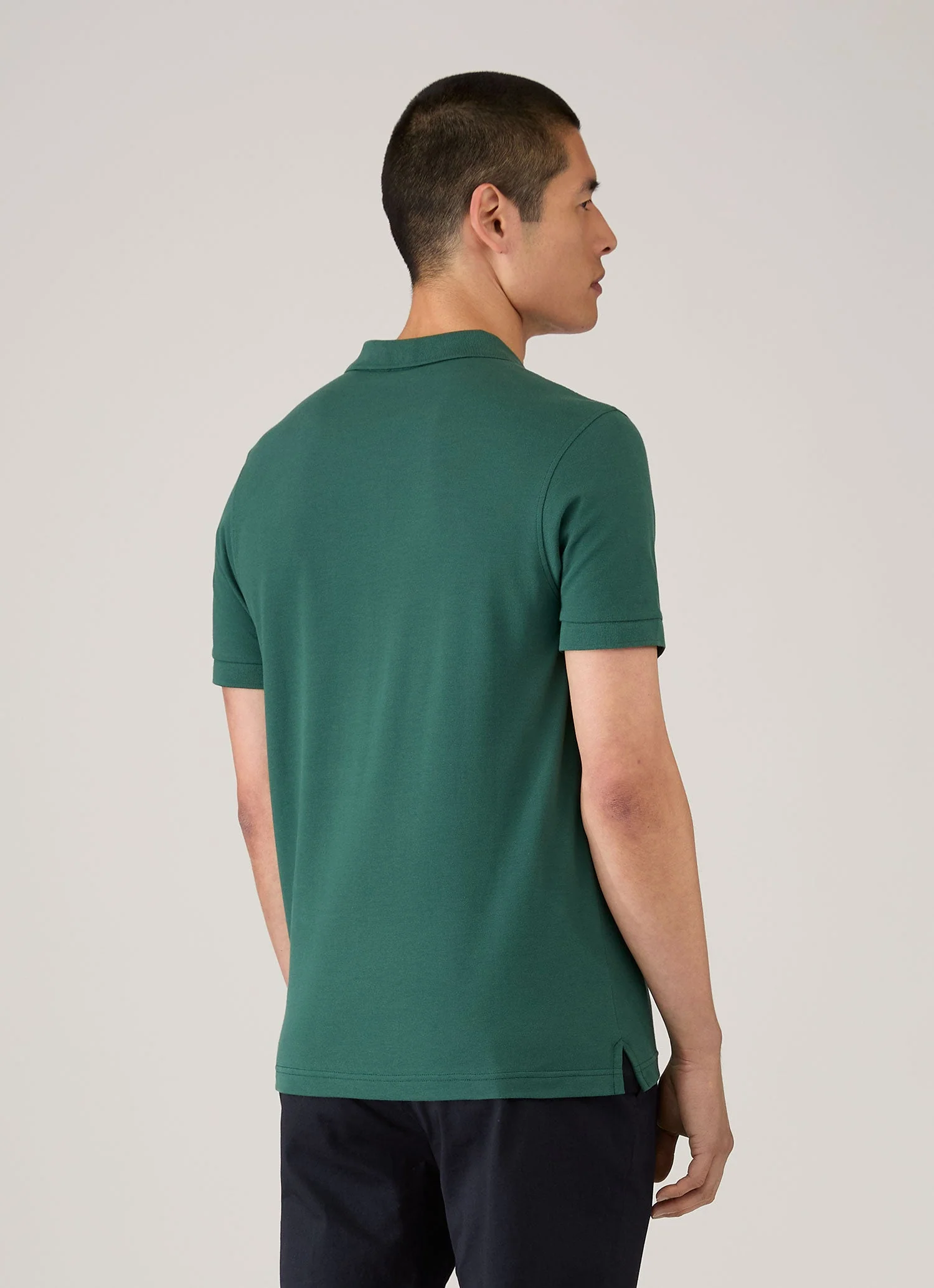Men's Piqué Polo Shirt in Forest - Image 5