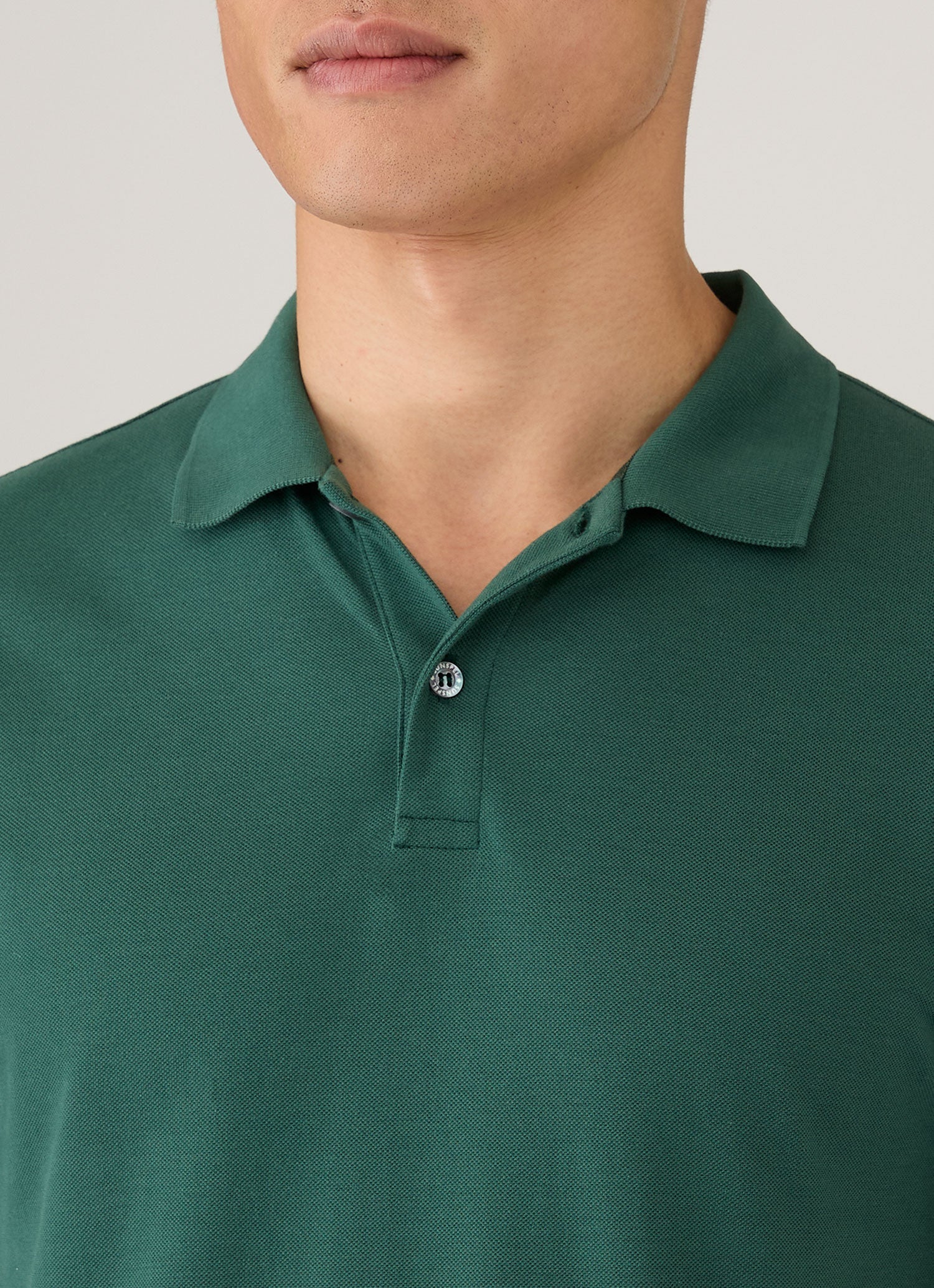 Men's Piqué Polo Shirt in Forest - Image 6