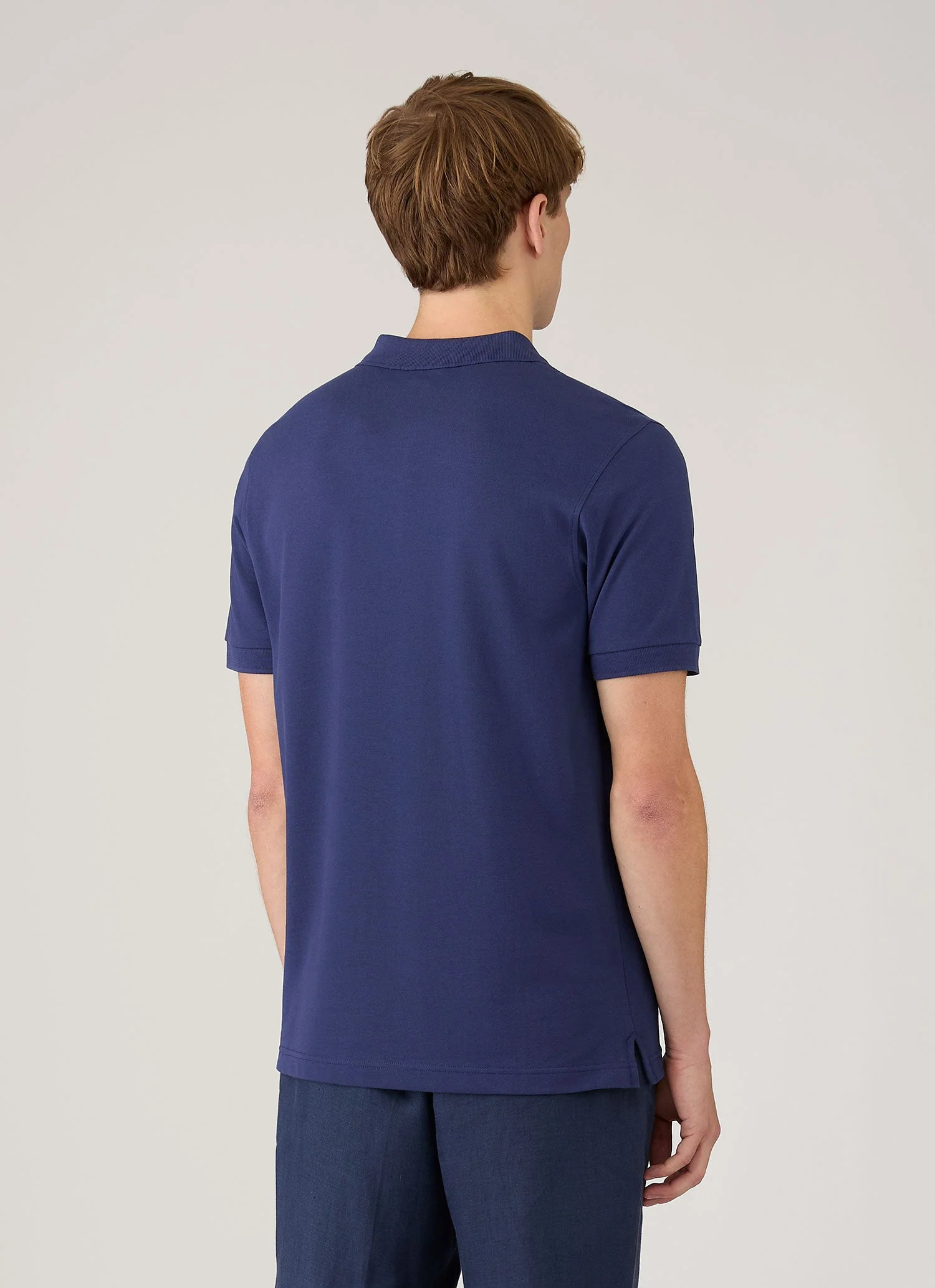 Men's Piqué Polo Shirt in Ink Blue - Image 5