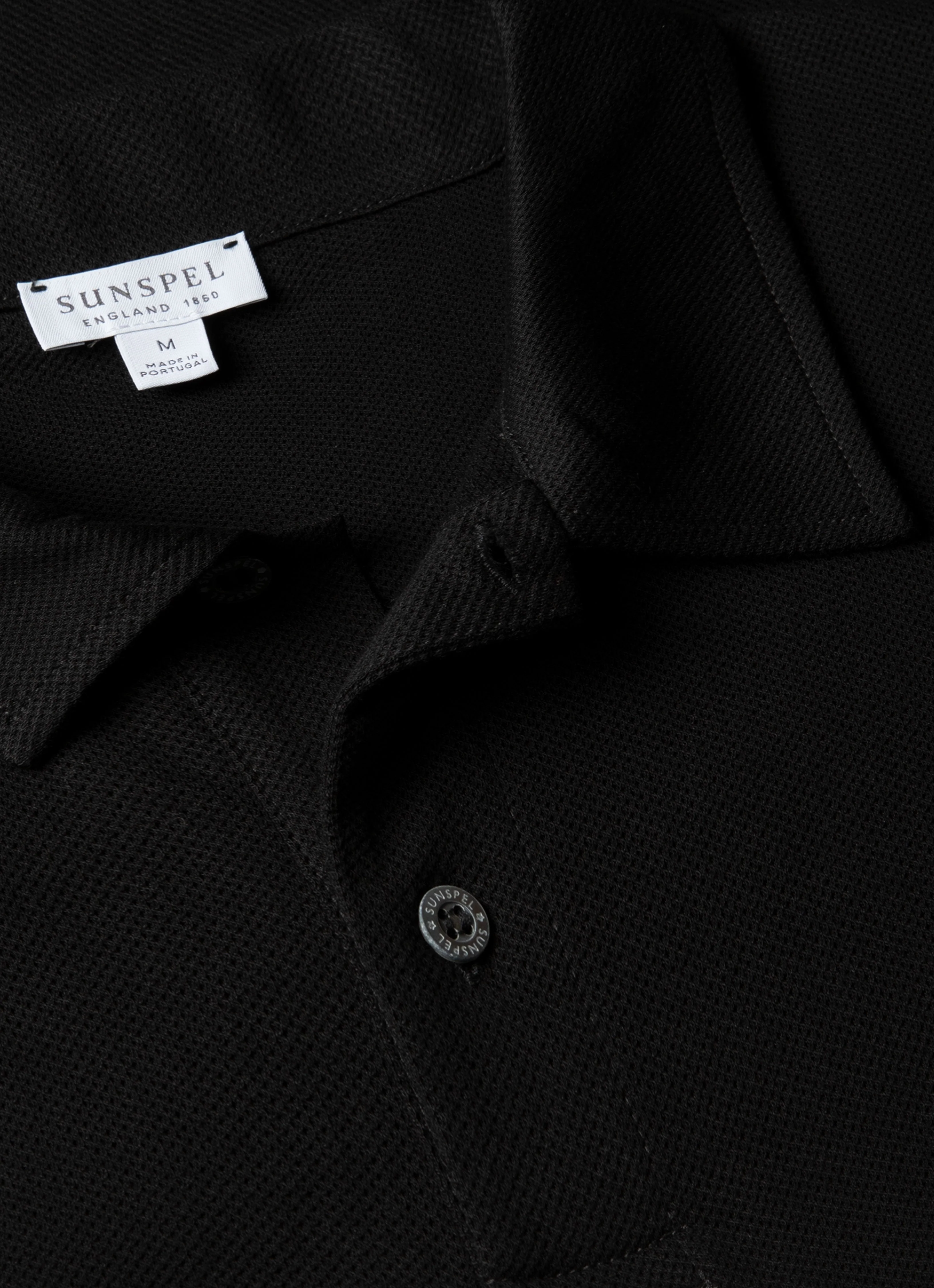 Men's Regular Fit Riviera Polo Shirt in Black - Image 4