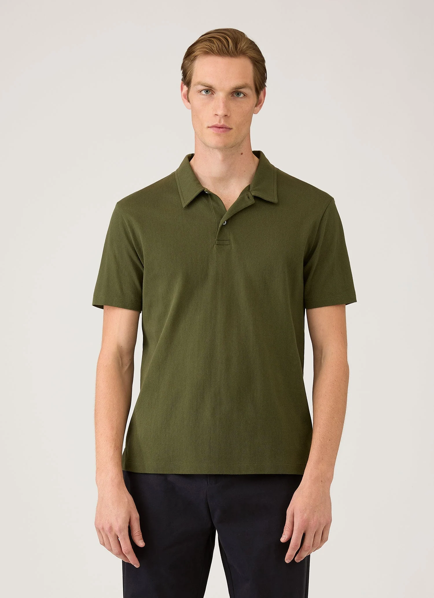 Men's Regular Fit Riviera Polo Shirt in Deep Olive - Image 2