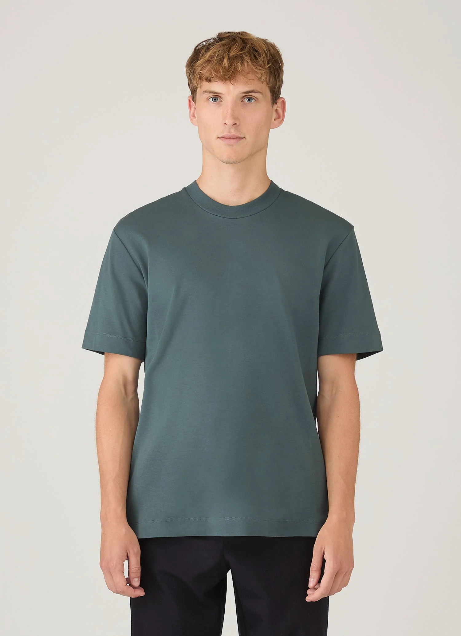Men's Relaxed Fit Heavyweight T-shirt in Dark Petrol - Image 2