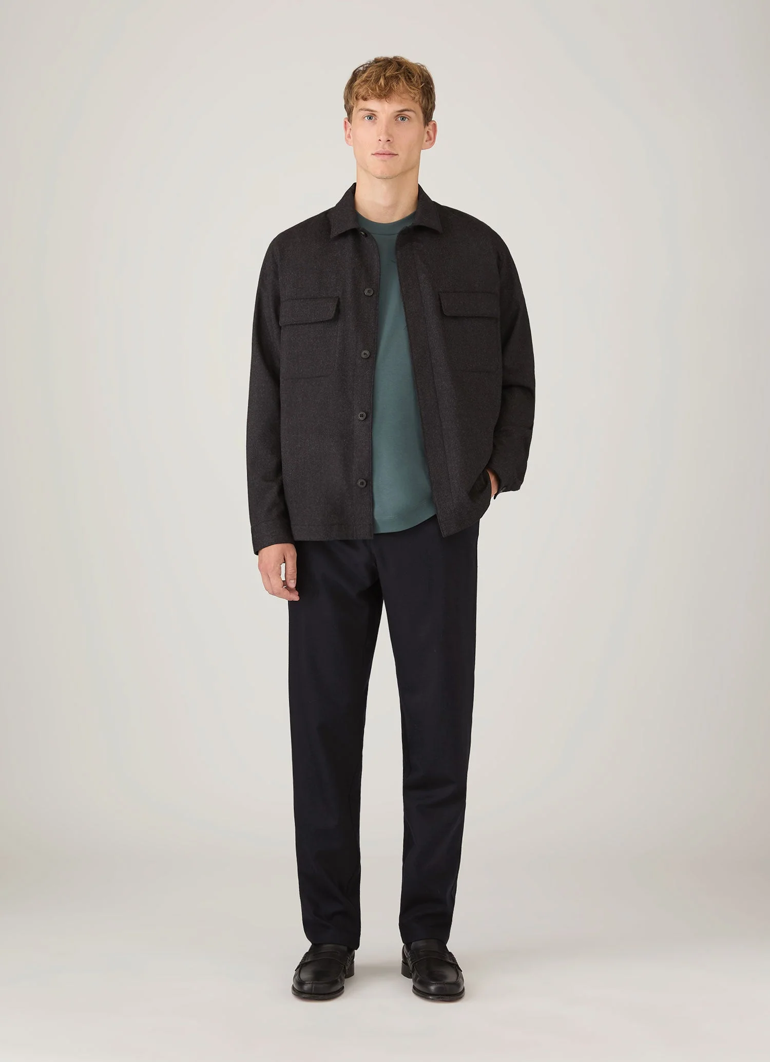 Men's Relaxed Fit Heavyweight T-shirt in Dark Petrol - Image 3
