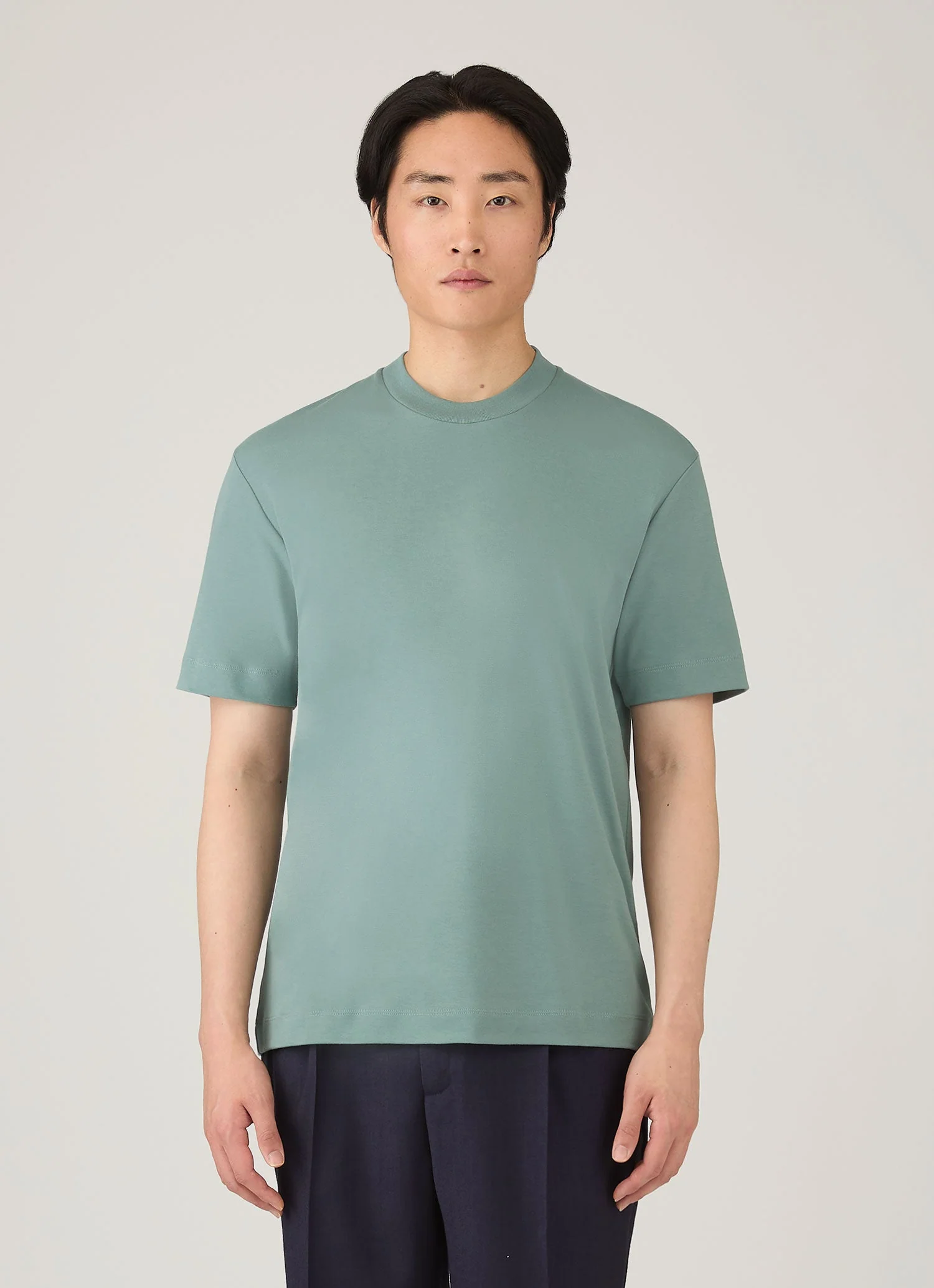 Men's Relaxed Fit Heavyweight T-shirt in Steel Green - Image 2