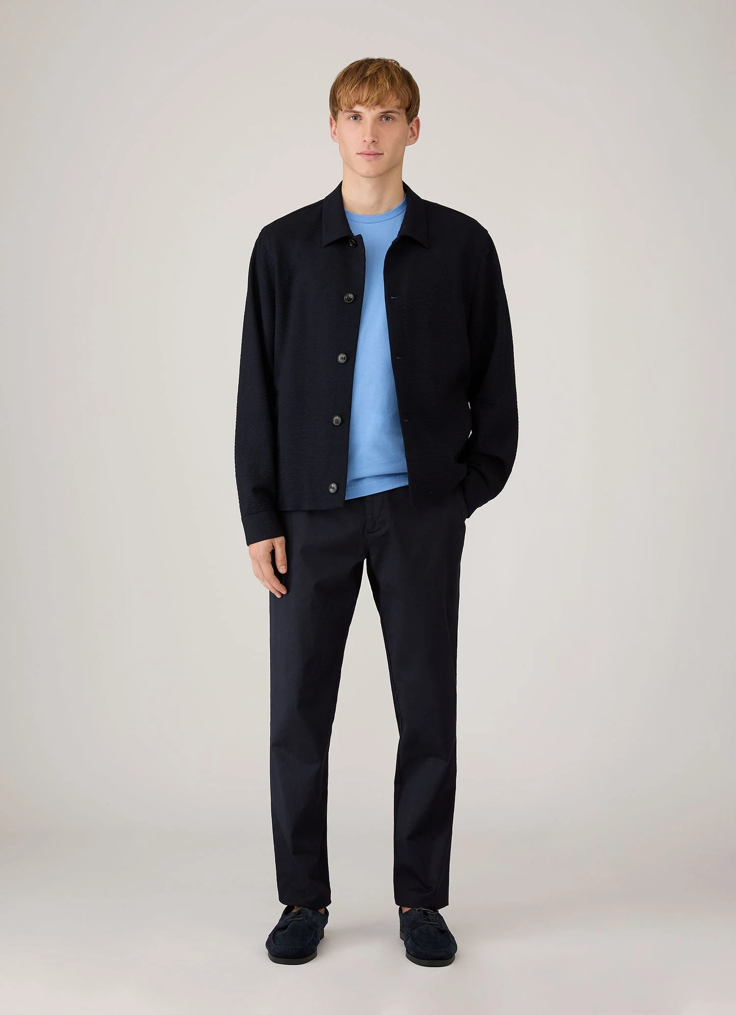 Men's Riviera Midweight T-shirt in Azure Blue - Image 3