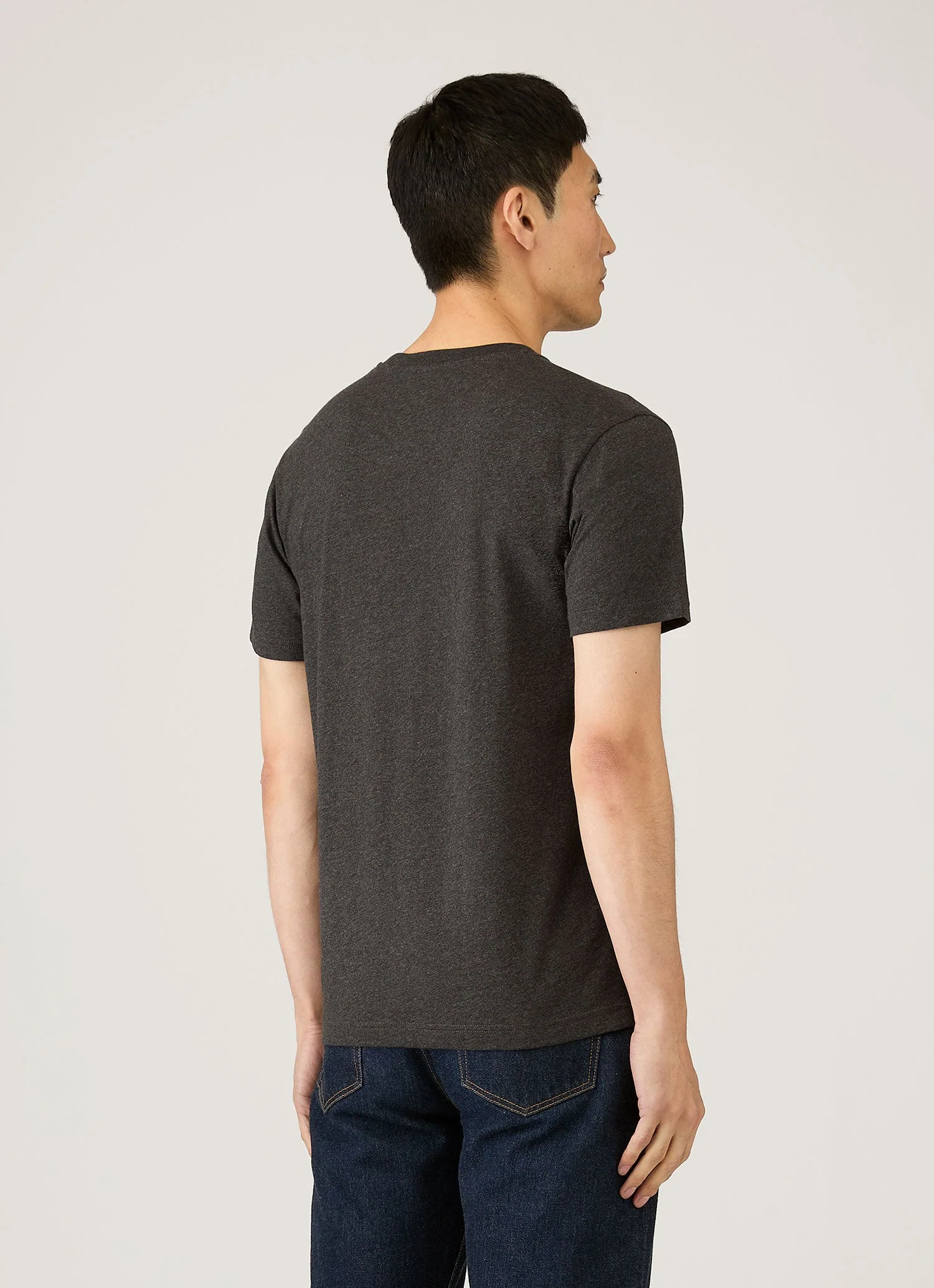 Men's Riviera Midweight T-shirt in Charcoal Melange - Image 5