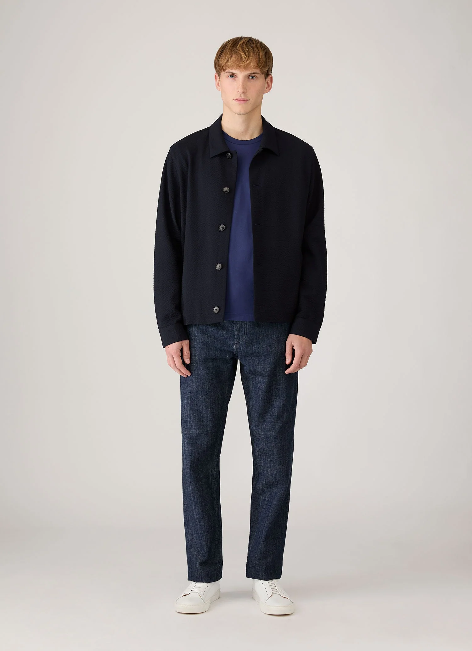 Men's Riviera Midweight T-shirt in Ink Blue - Image 3
