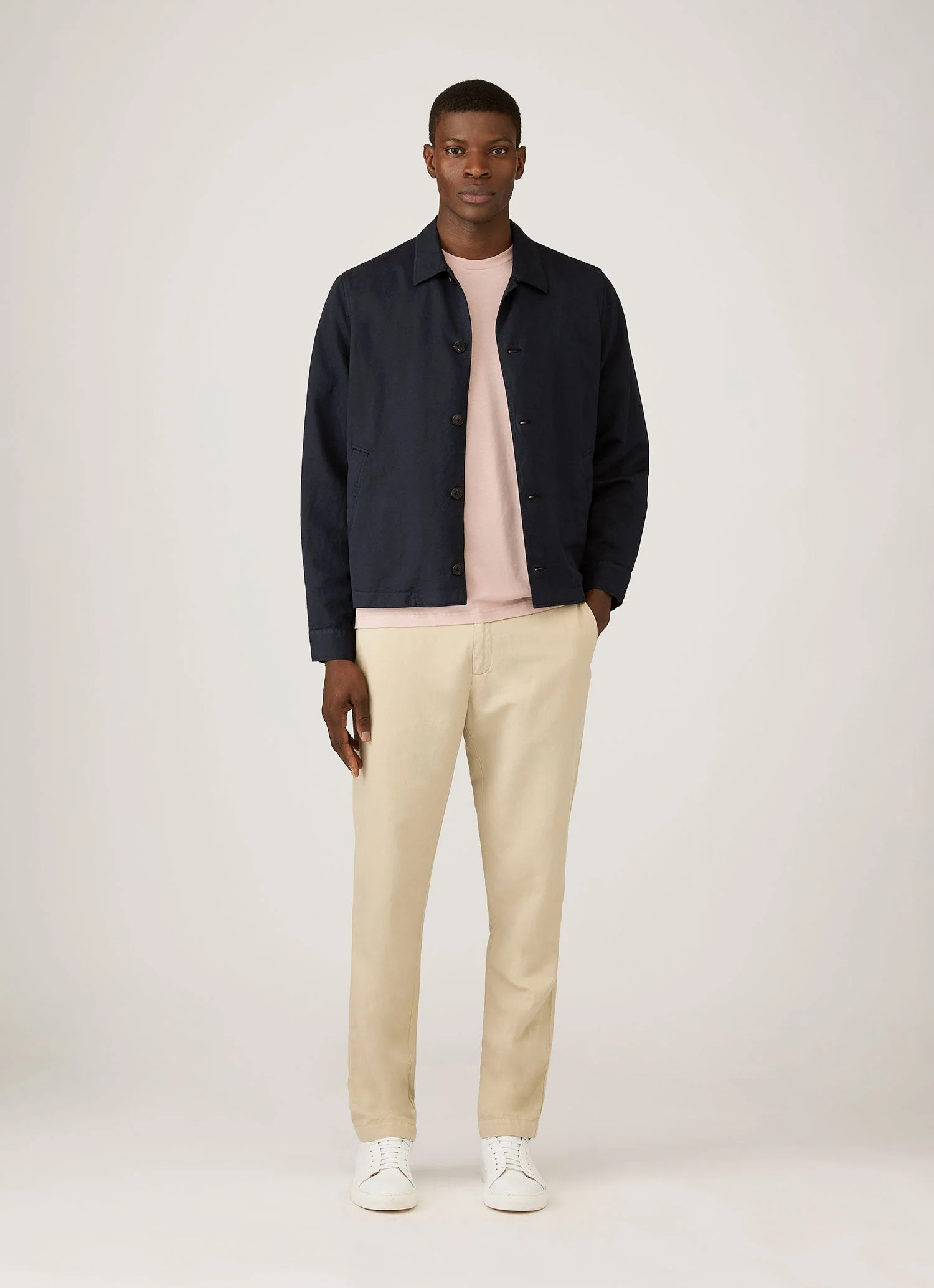 Men's Riviera Midweight T-shirt in Pale Pink - Image 3