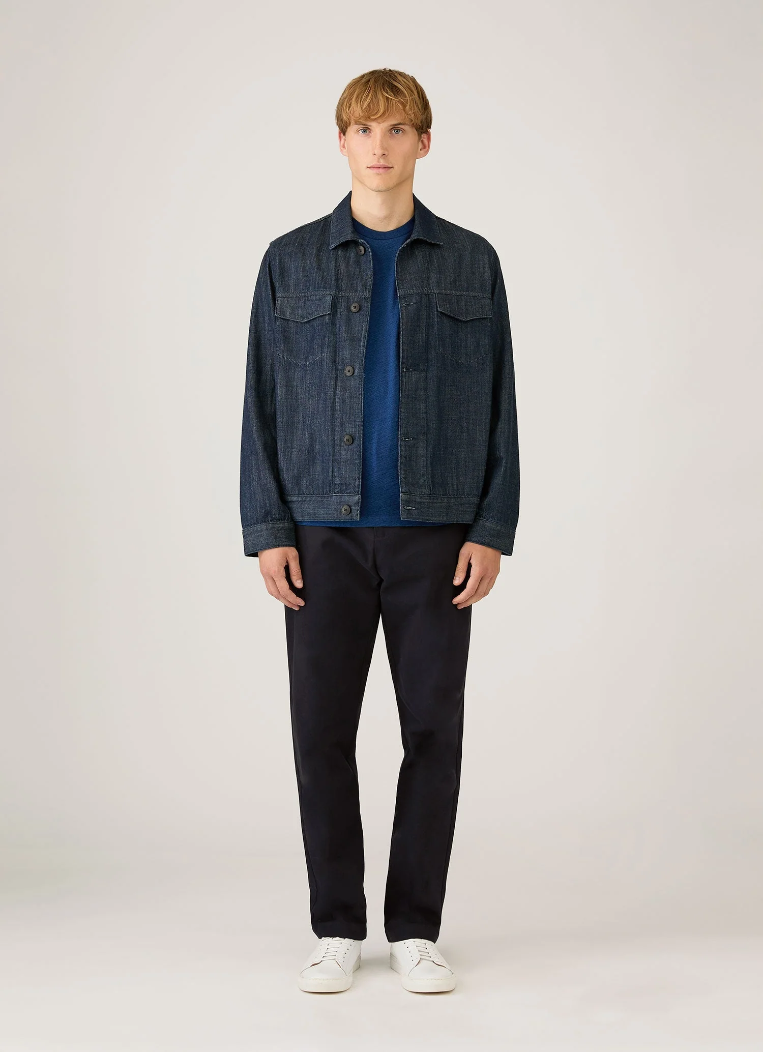 Men's Riviera Midweight T-shirt in Real Indigo - Image 3