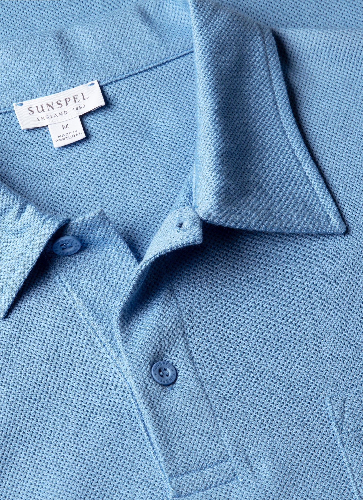 Men's Riviera Polo Shirt in Azure Blue - Image 4