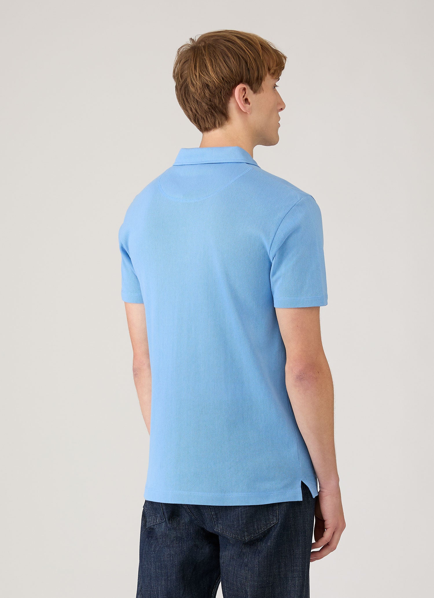 Men's Riviera Polo Shirt in Azure Blue - Image 5