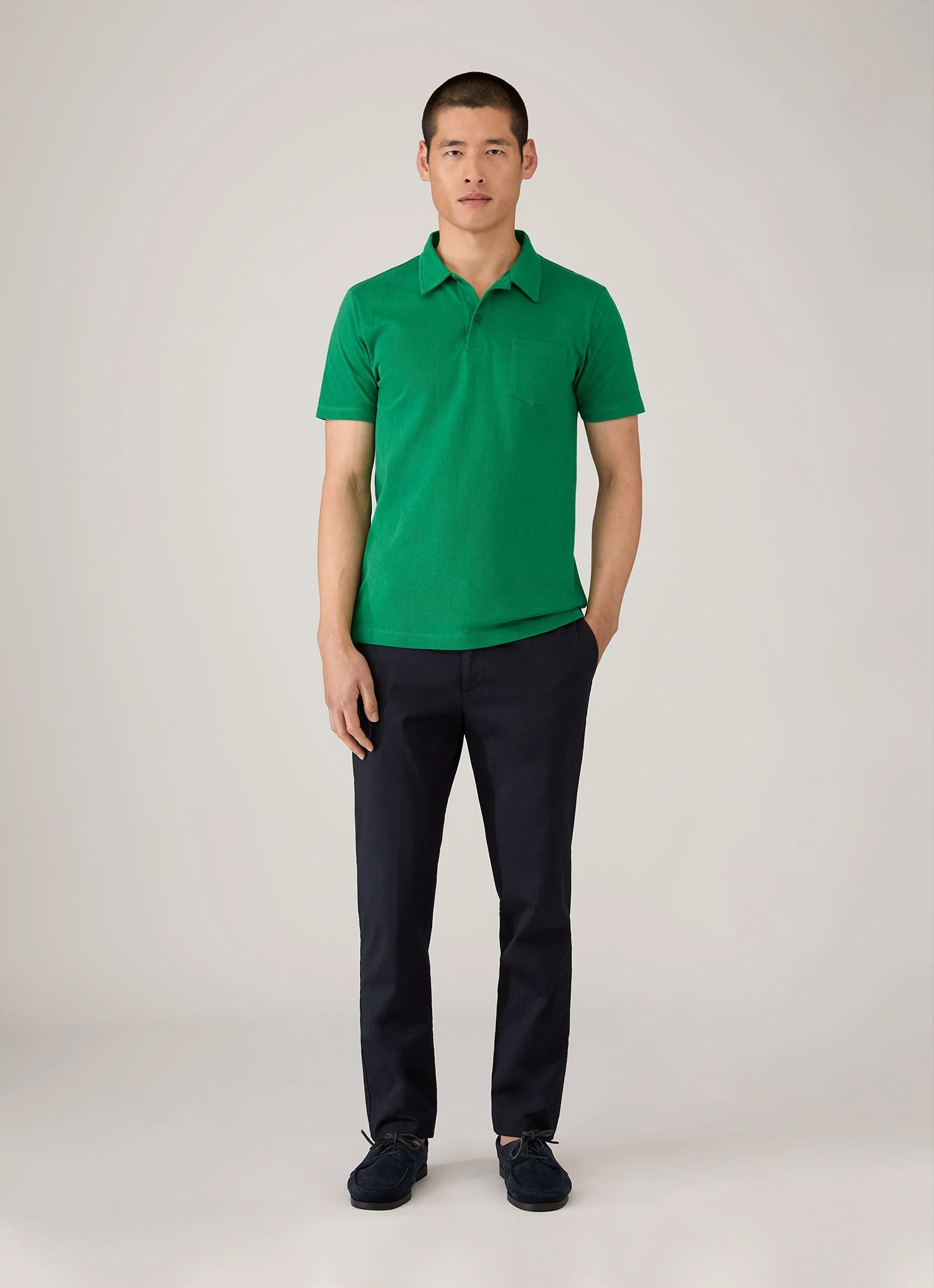 Men's Riviera Polo Shirt in Bright Green - Image 3