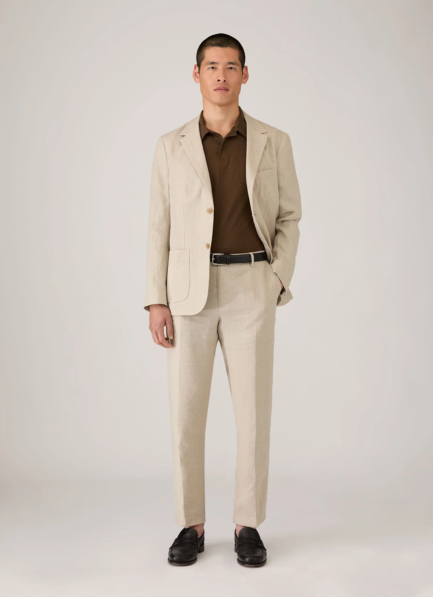 Men's Riviera Polo Shirt in Dark Walnut - Image 3